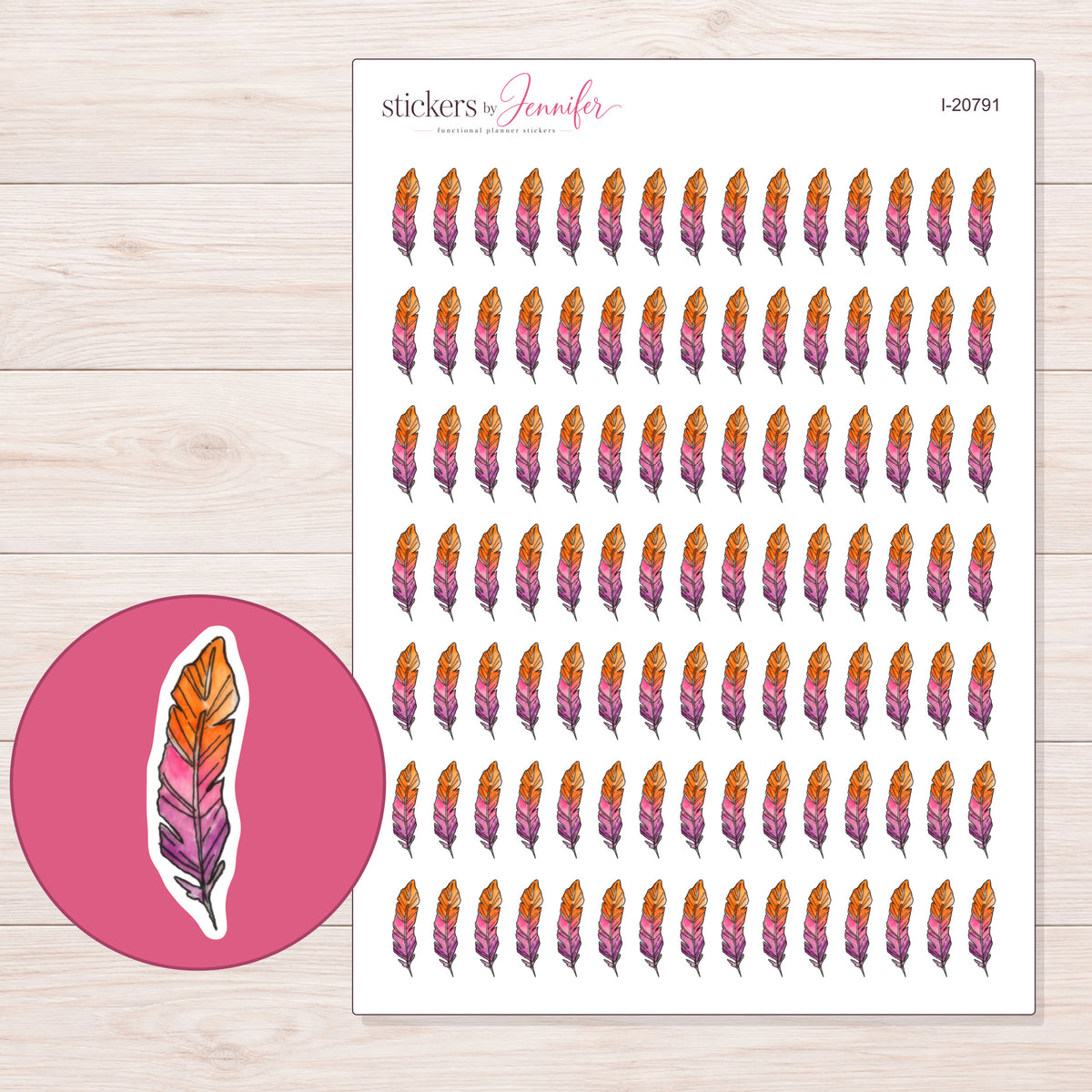I-20791 planner sticker sheet with enlarged sticker detail