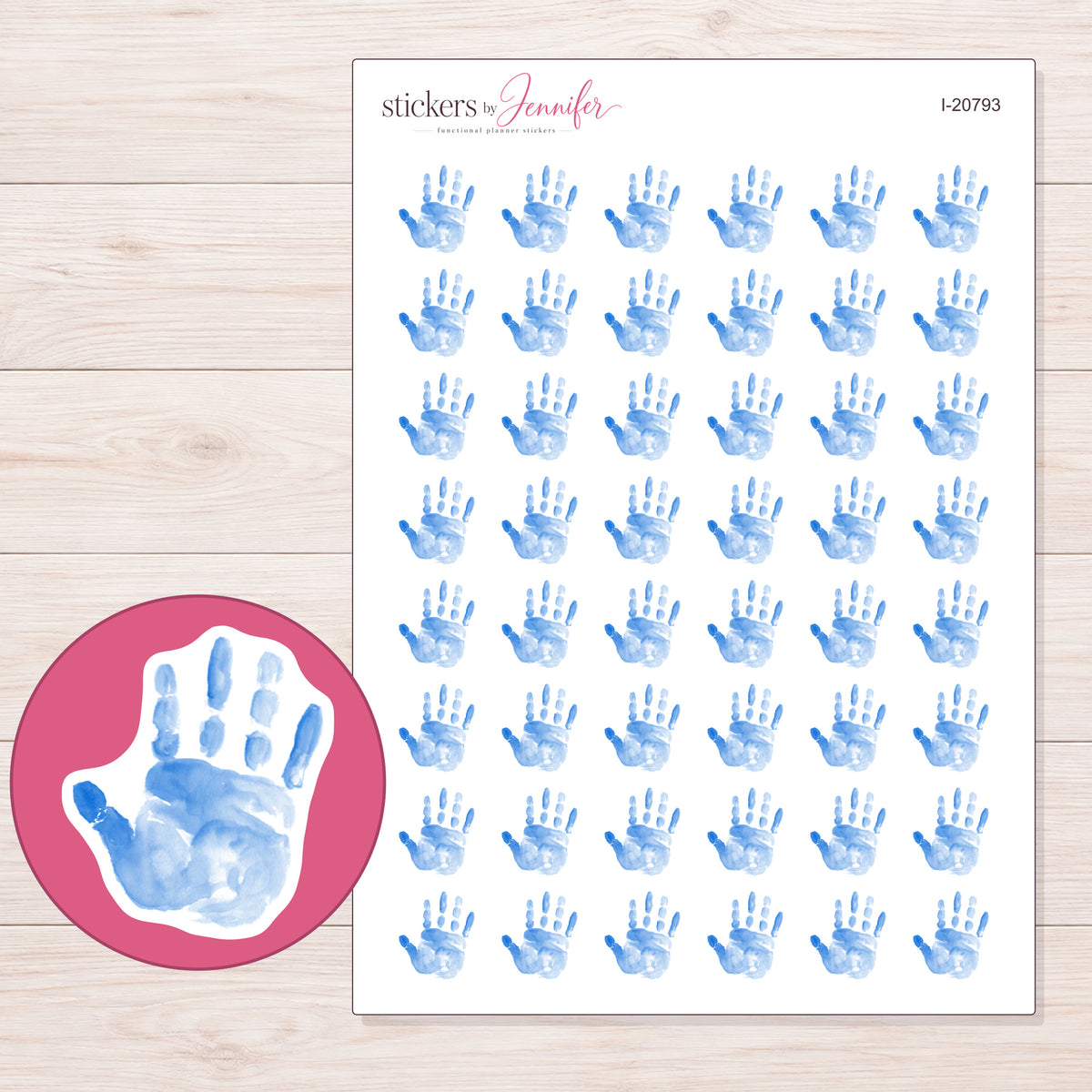I-20793 planner sticker sheet with enlarged sticker detail