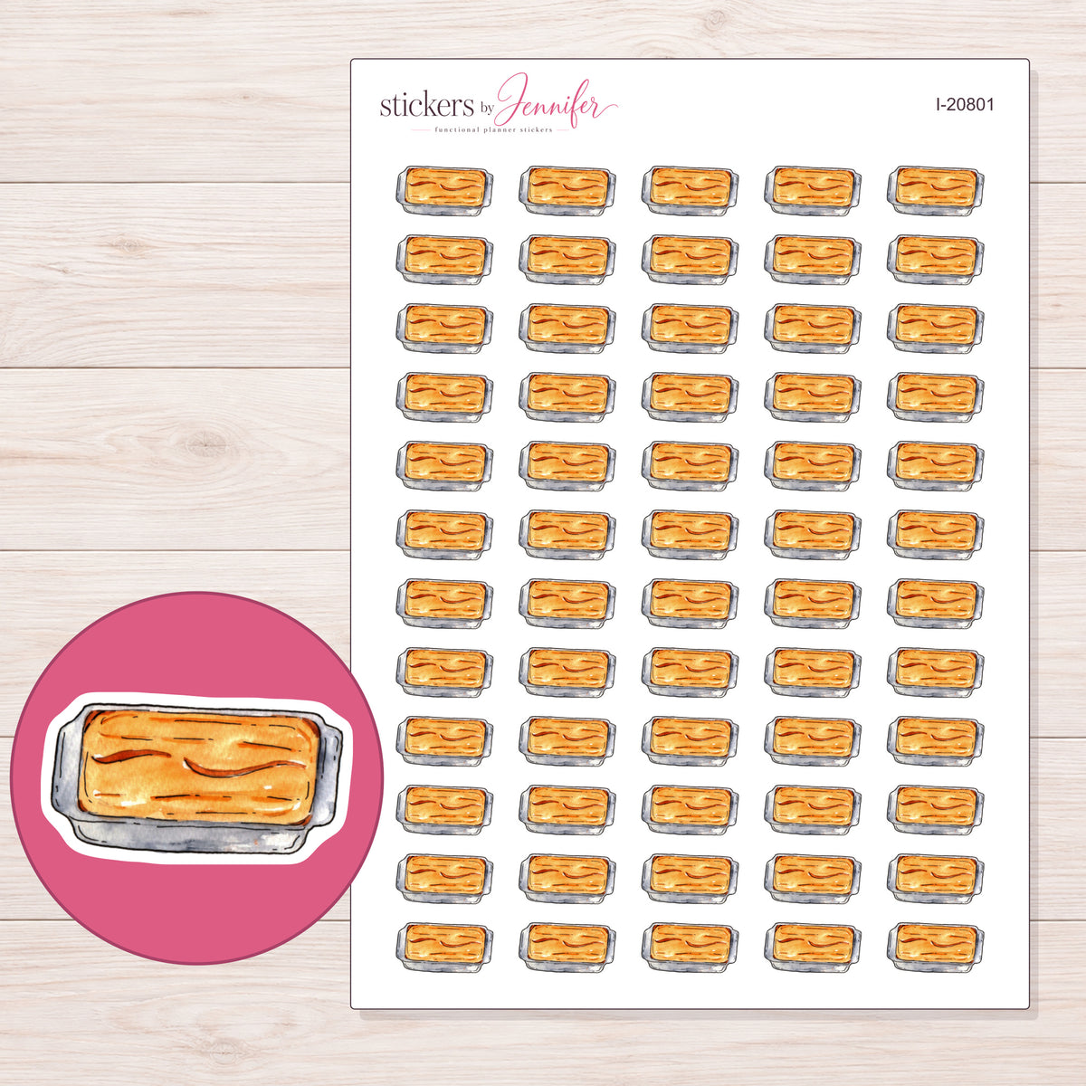I-20801 planner sticker sheet with enlarged sticker detail