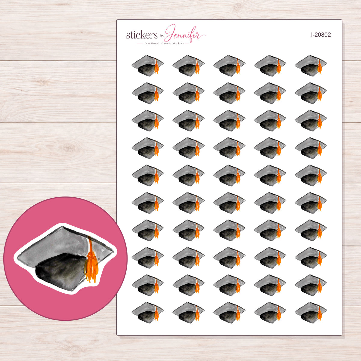 I-20802 planner sticker sheet with enlarged sticker detail