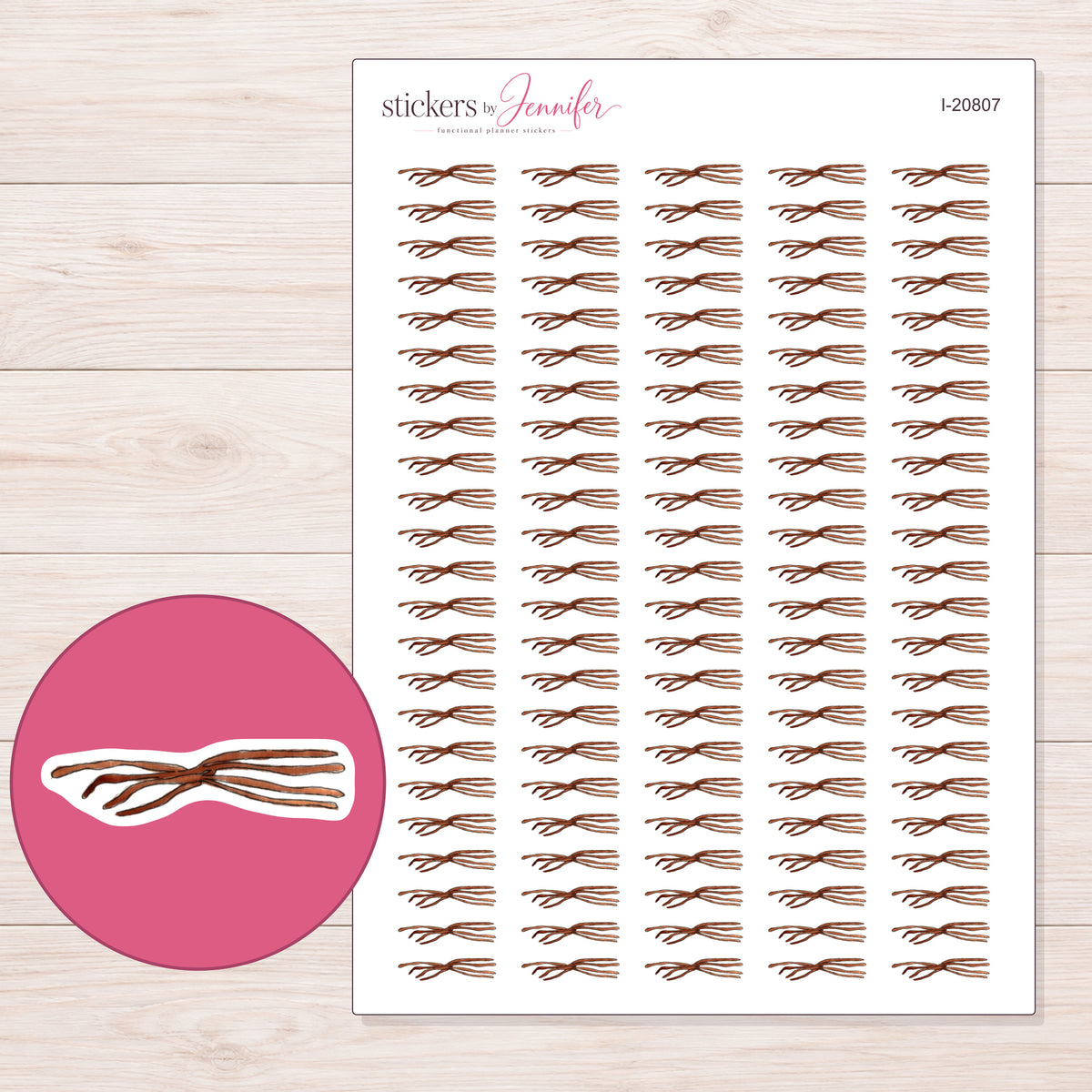 I-20807 planner sticker sheet with enlarged sticker detail