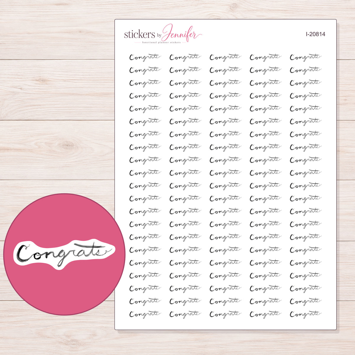I-20814 planner sticker sheet with enlarged sticker detail