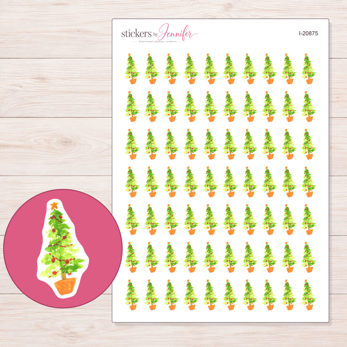 I-20875 planner sticker sheet with enlarged sticker detail