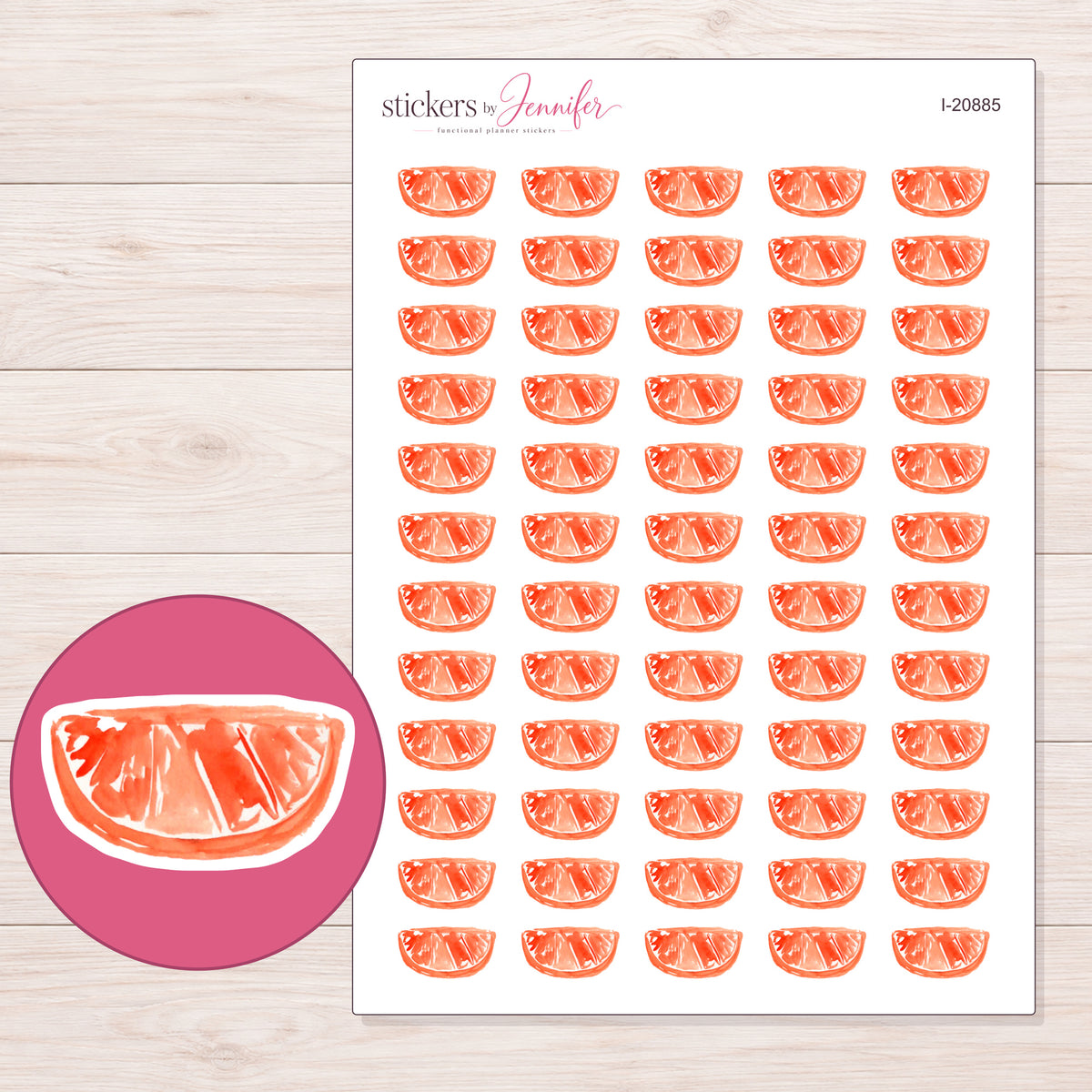I-20885 planner sticker sheet with enlarged sticker detail