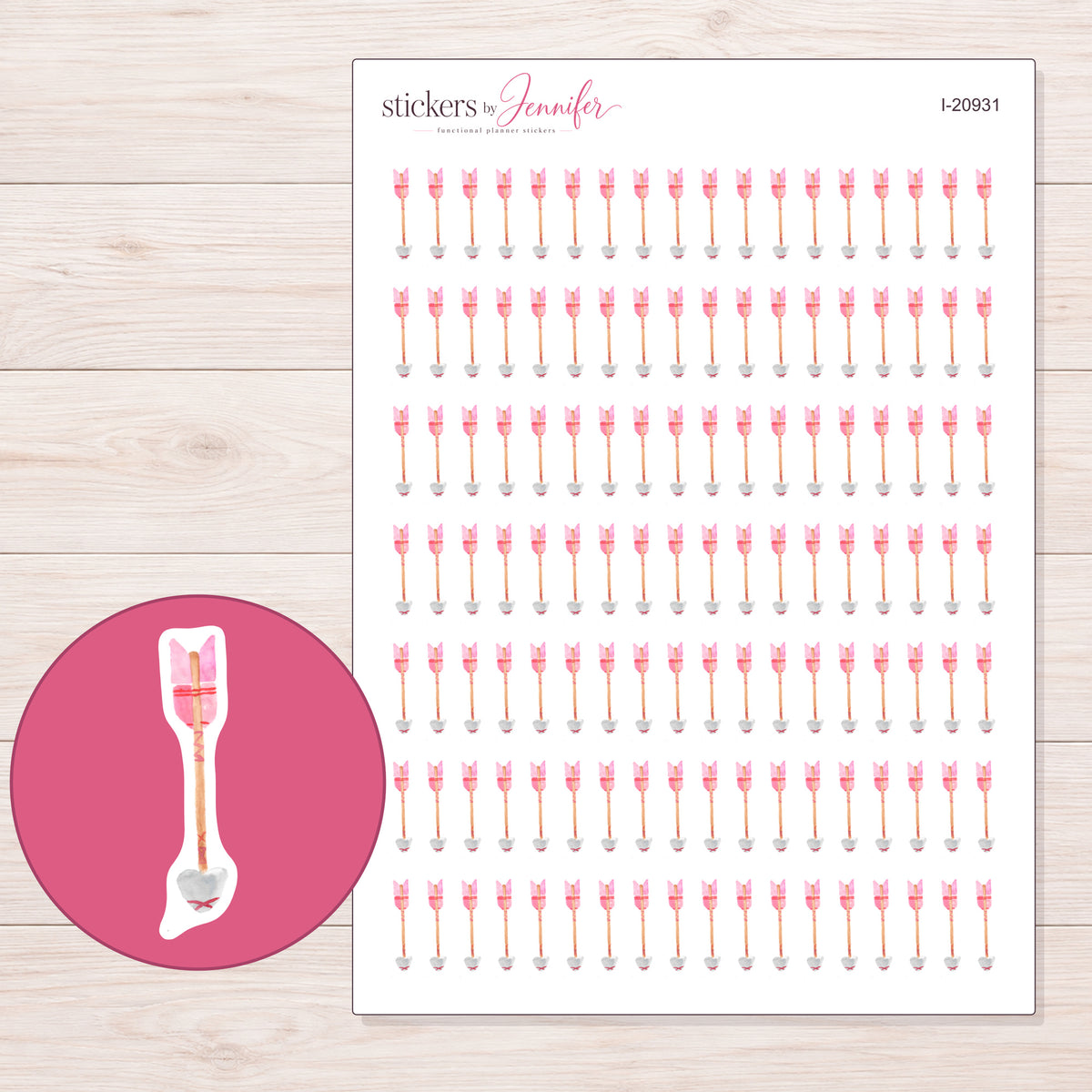 I-20931 planner sticker sheet with enlarged sticker detail