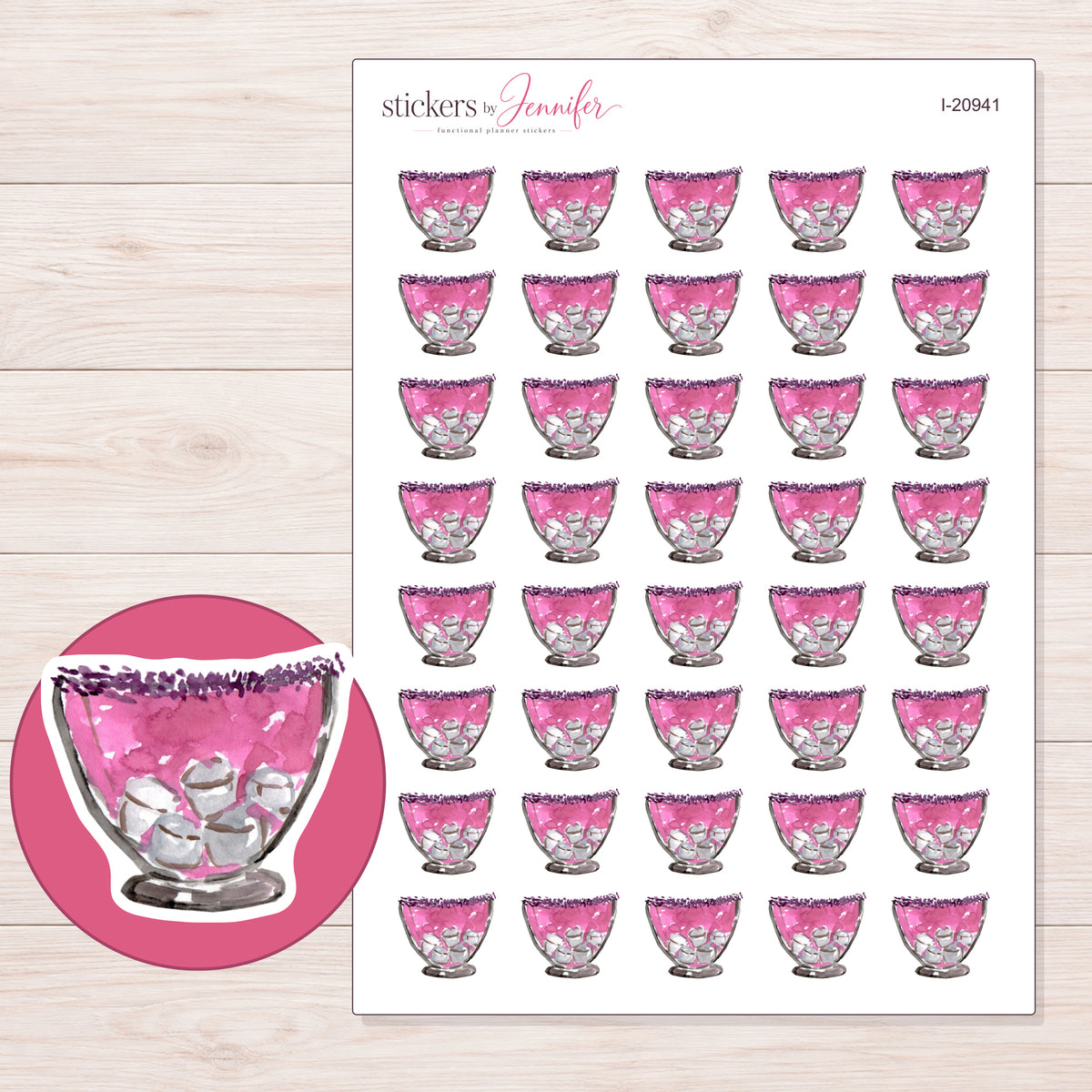 I-20941 planner sticker sheet with enlarged sticker detail