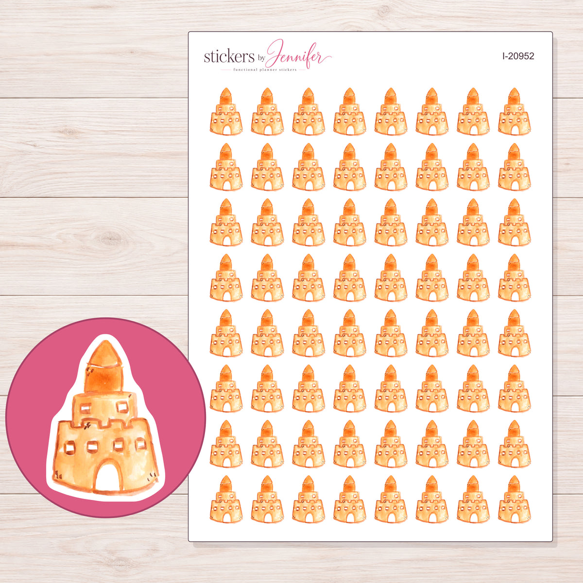 I-20952 planner sticker sheet with enlarged sticker detail