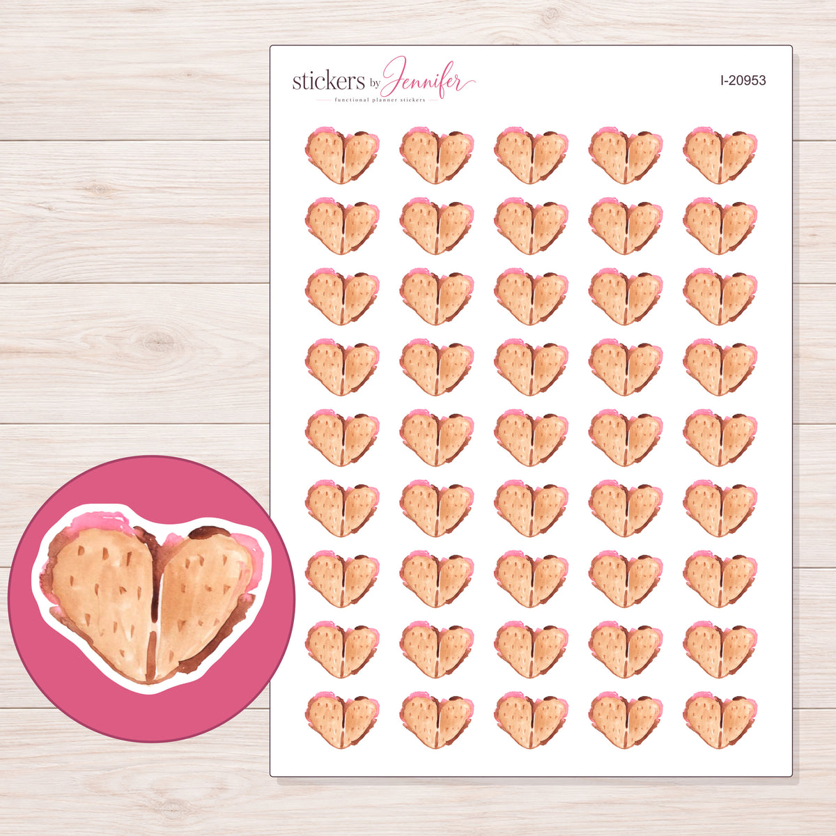 I-20953 planner sticker sheet with enlarged sticker detail
