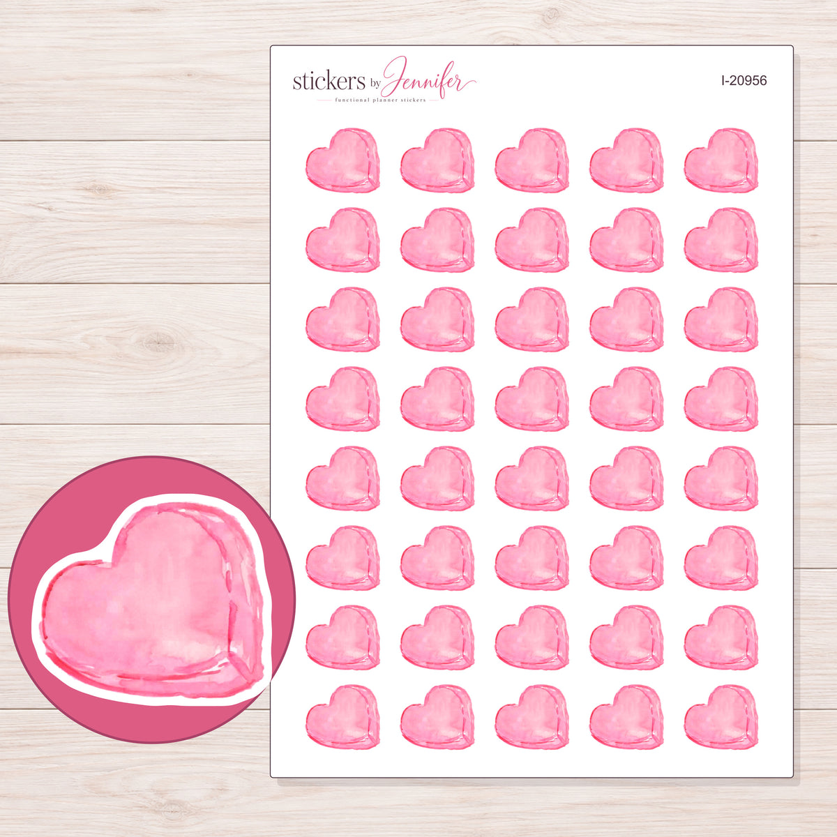 I-20956 planner sticker sheet with enlarged sticker detail