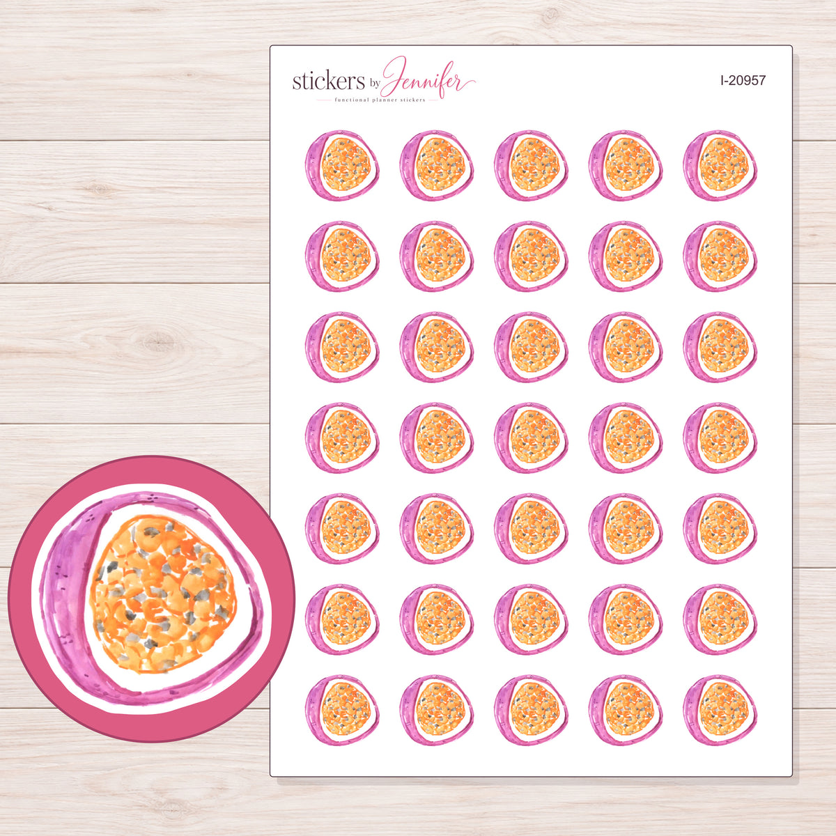 I-20957 planner sticker sheet with enlarged sticker detail