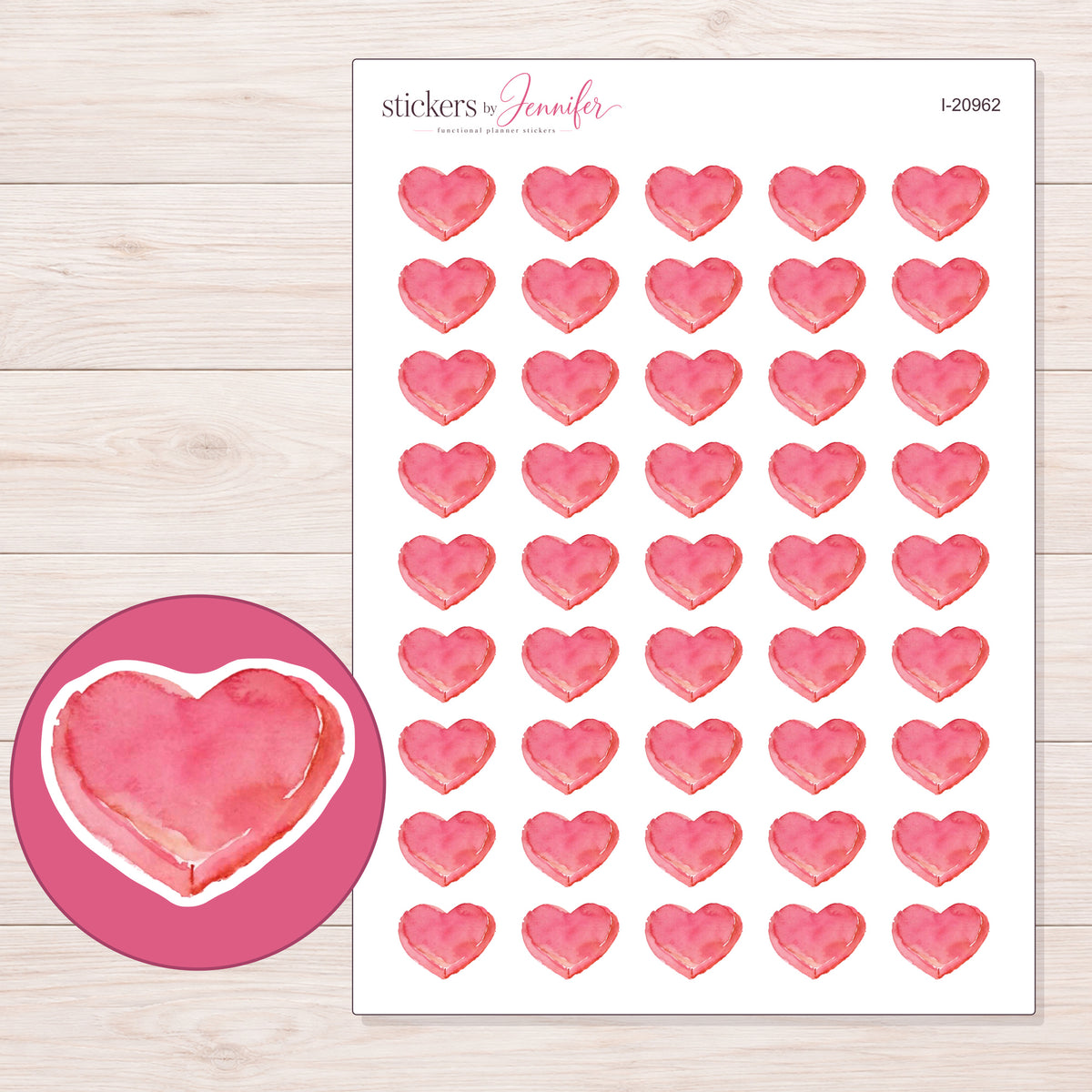 I-20962 planner sticker sheet with enlarged sticker detail