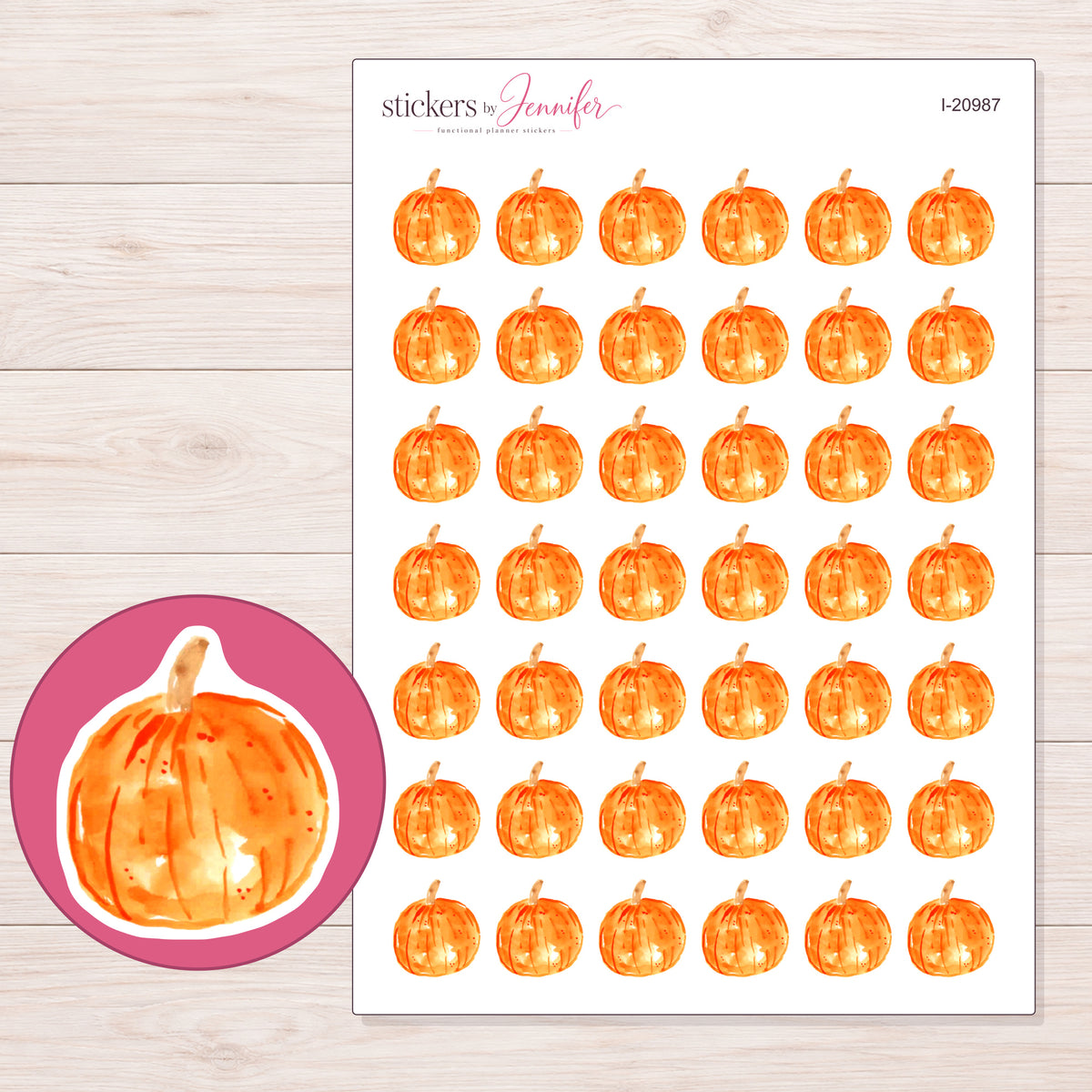 I-20987 planner sticker sheet with enlarged sticker detail