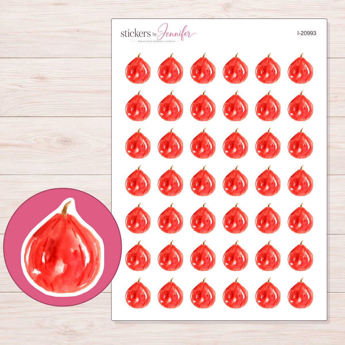 I-20993 planner sticker sheet with enlarged sticker detail