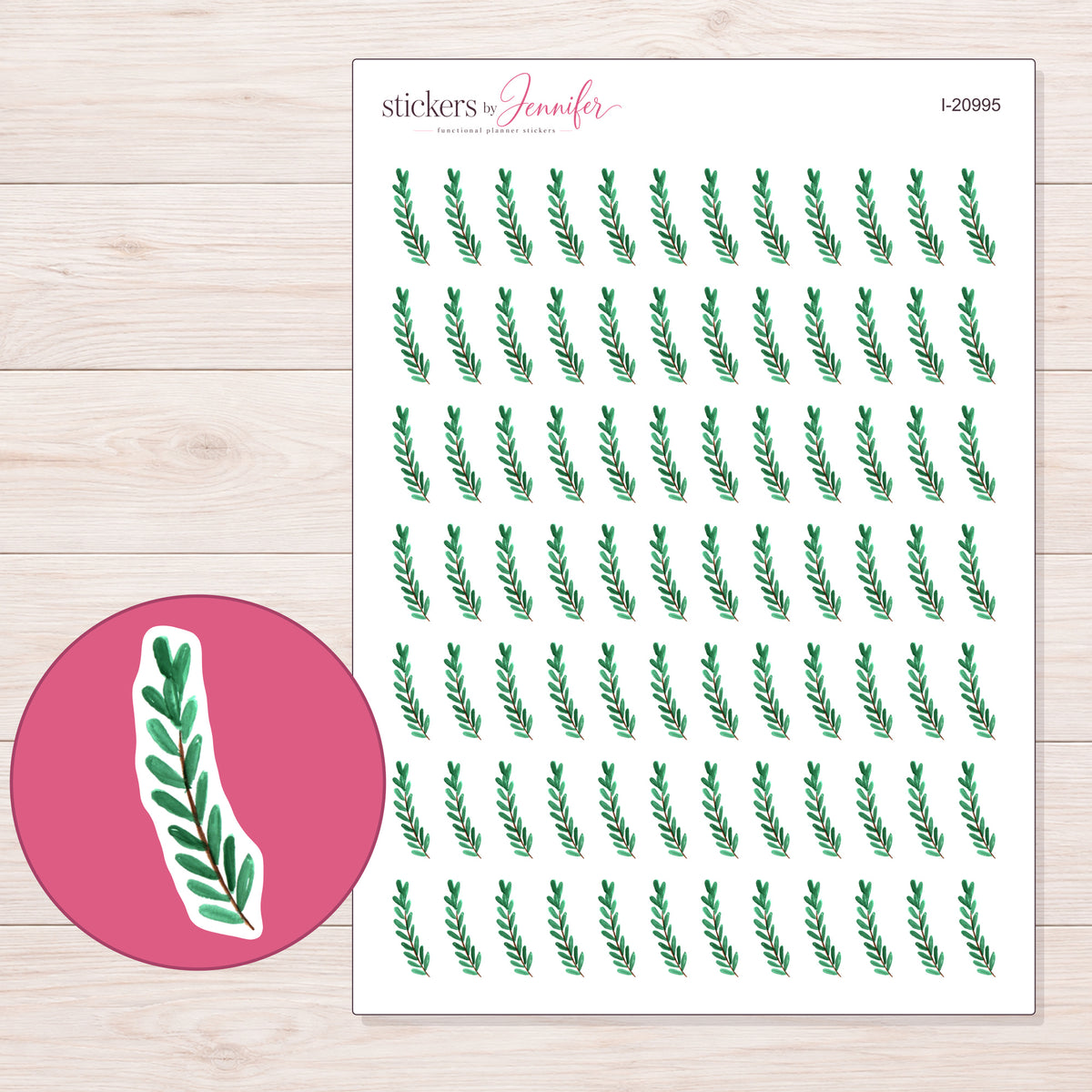 I-20995 planner sticker sheet with enlarged sticker detail