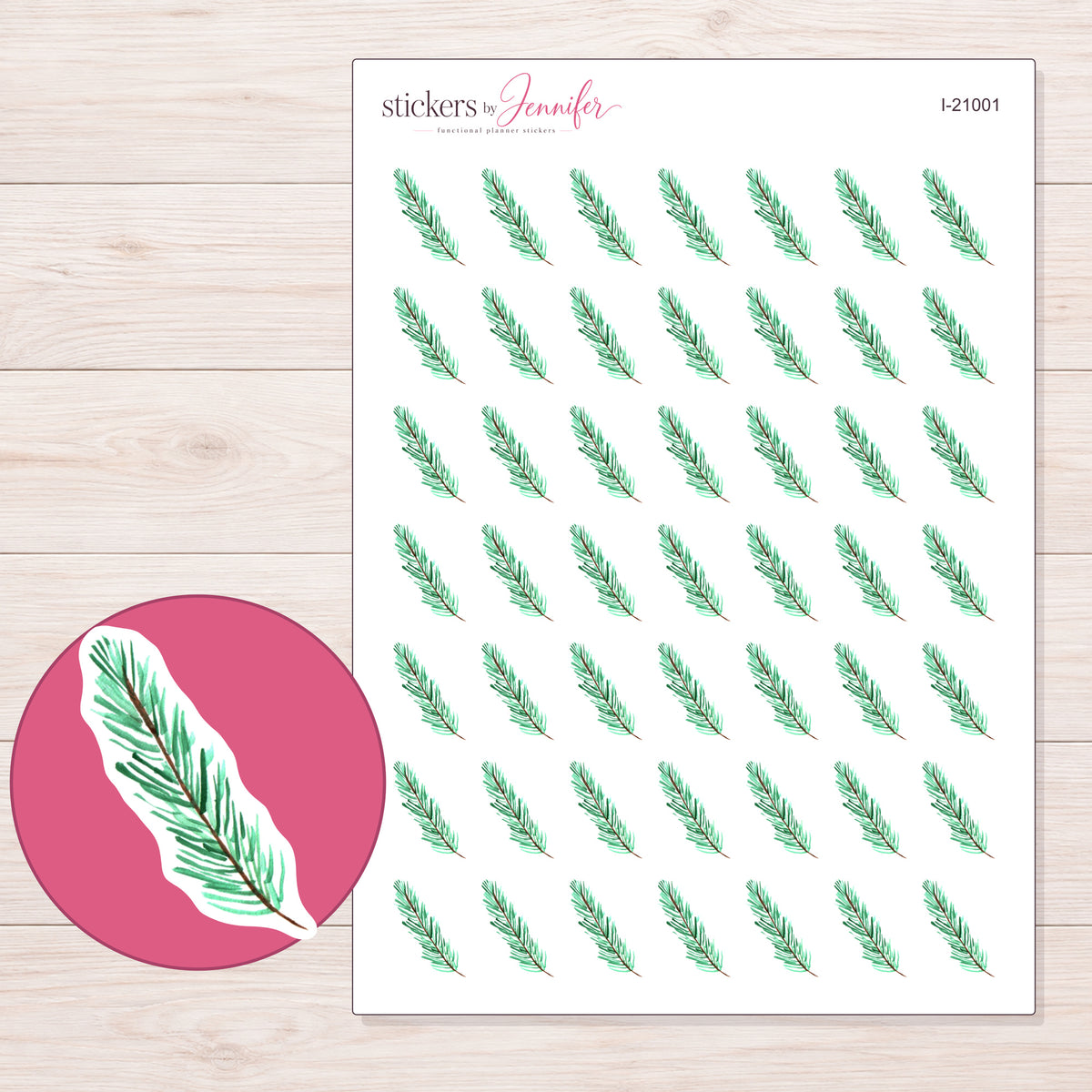 I-21001 planner sticker sheet with enlarged sticker detail