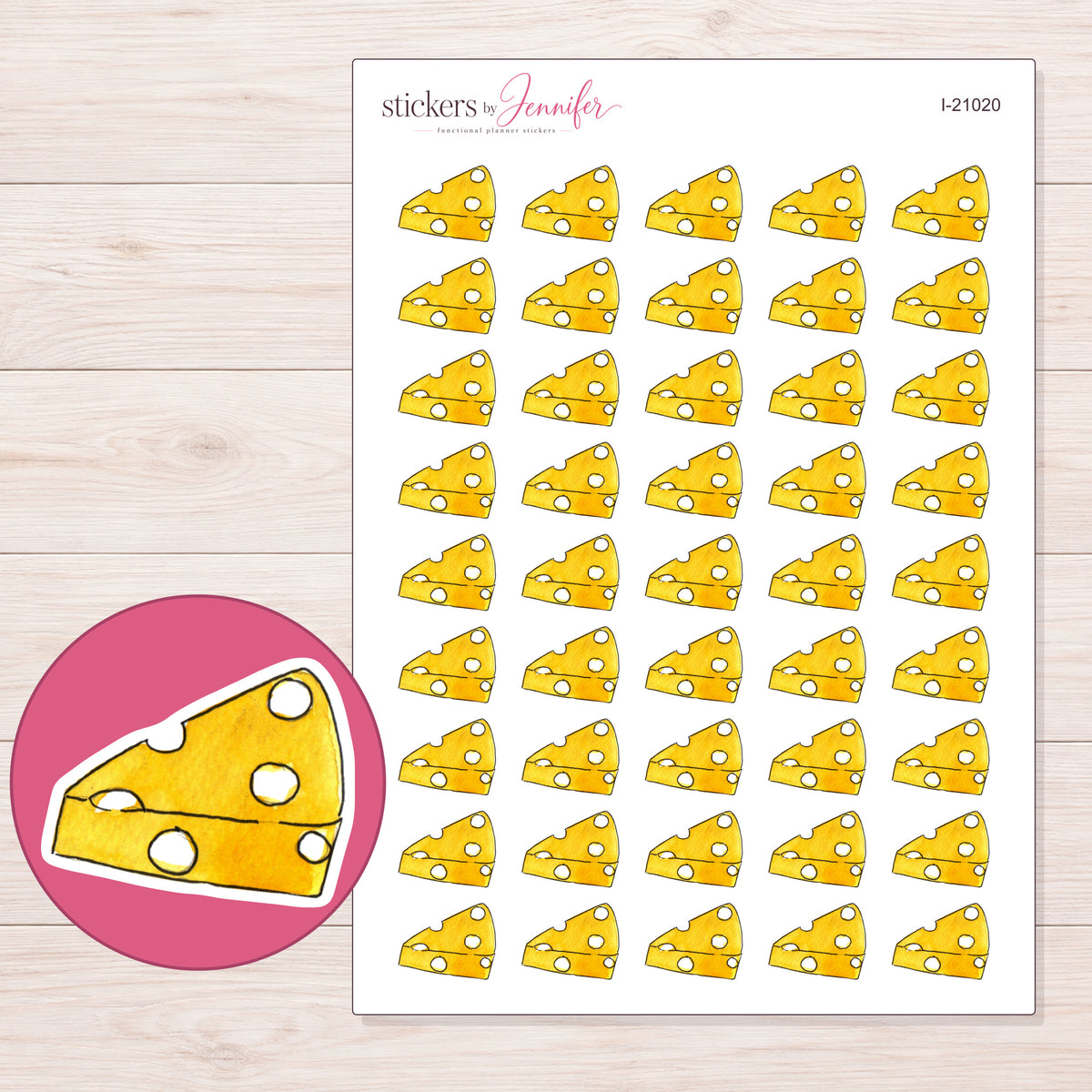 I-21020 planner sticker sheet with enlarged sticker detail