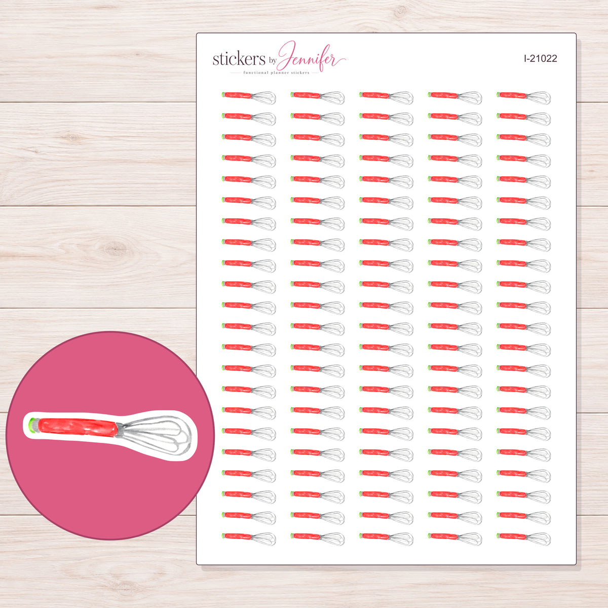 I-21022 planner sticker sheet with enlarged sticker detail