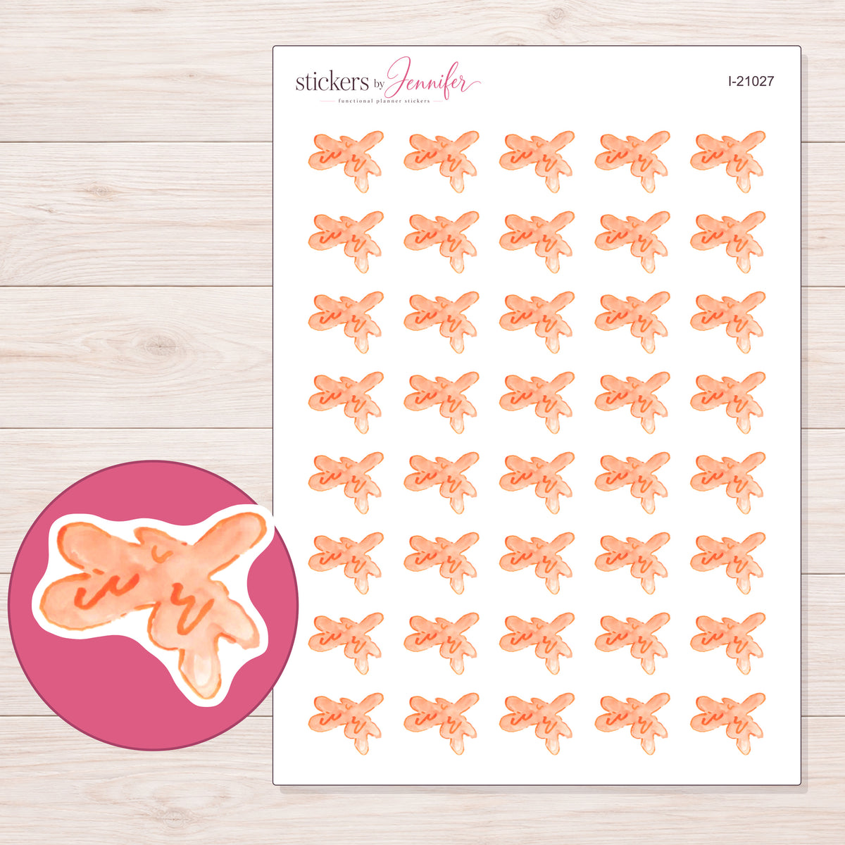I-21027 planner sticker sheet with enlarged sticker detail