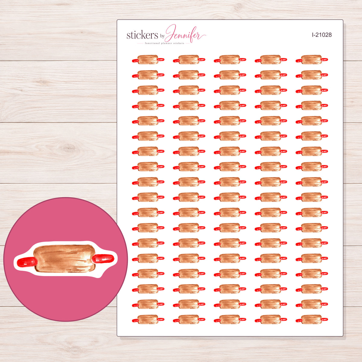 I-21028 planner sticker sheet with enlarged sticker detail