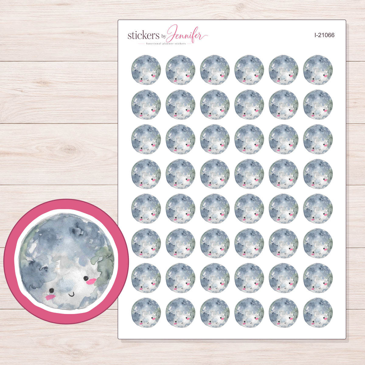 I-21066 planner sticker sheet with enlarged sticker detail
