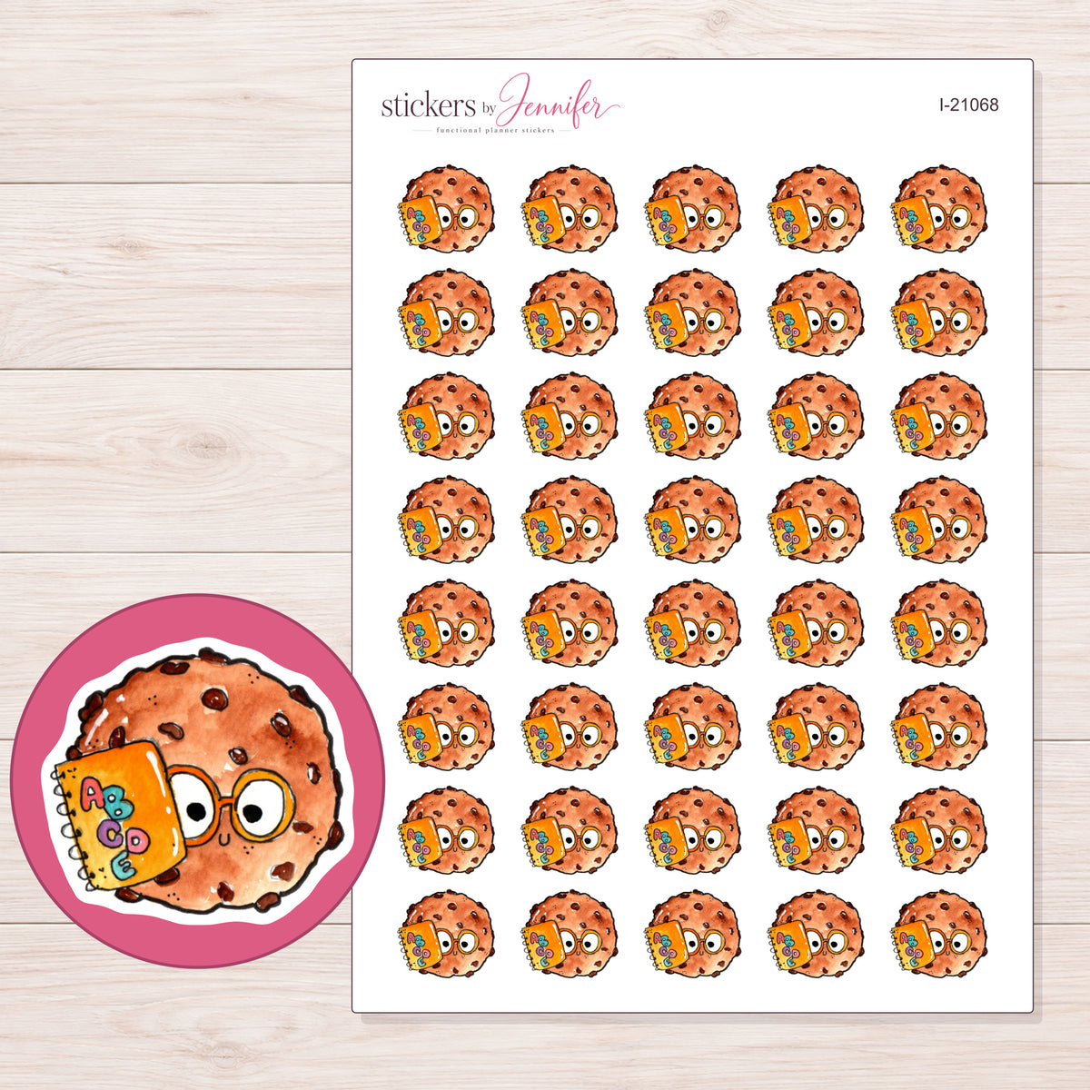 I-21068 planner sticker sheet with enlarged sticker detail