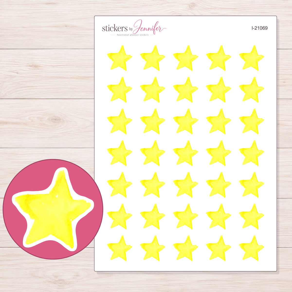 I-21069 planner sticker sheet with enlarged sticker detail