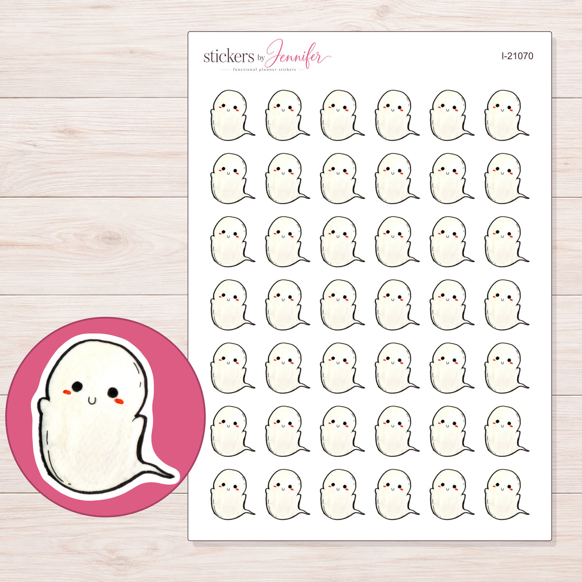 I-21070 planner sticker sheet with enlarged sticker detail