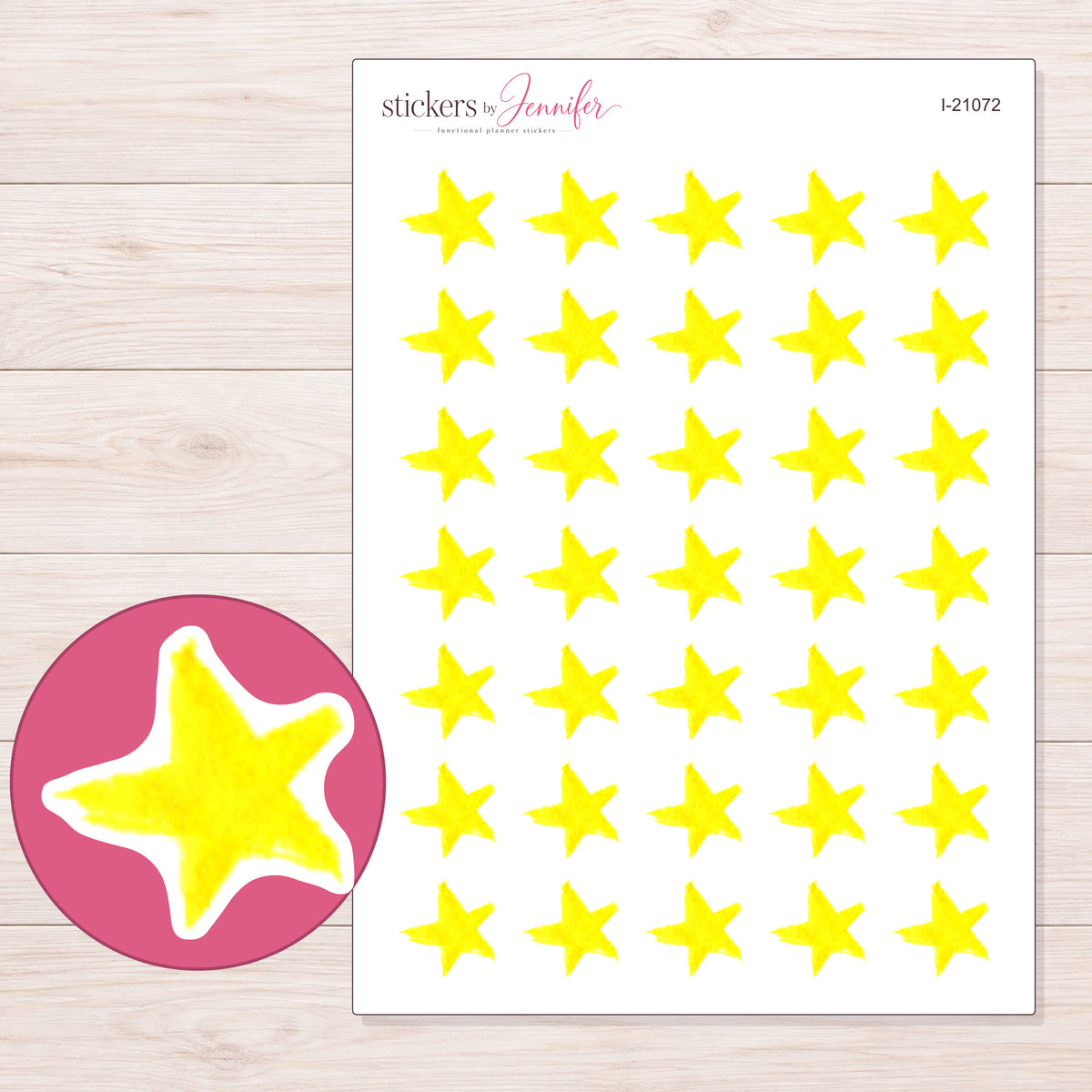I-21072 planner sticker sheet with enlarged sticker detail