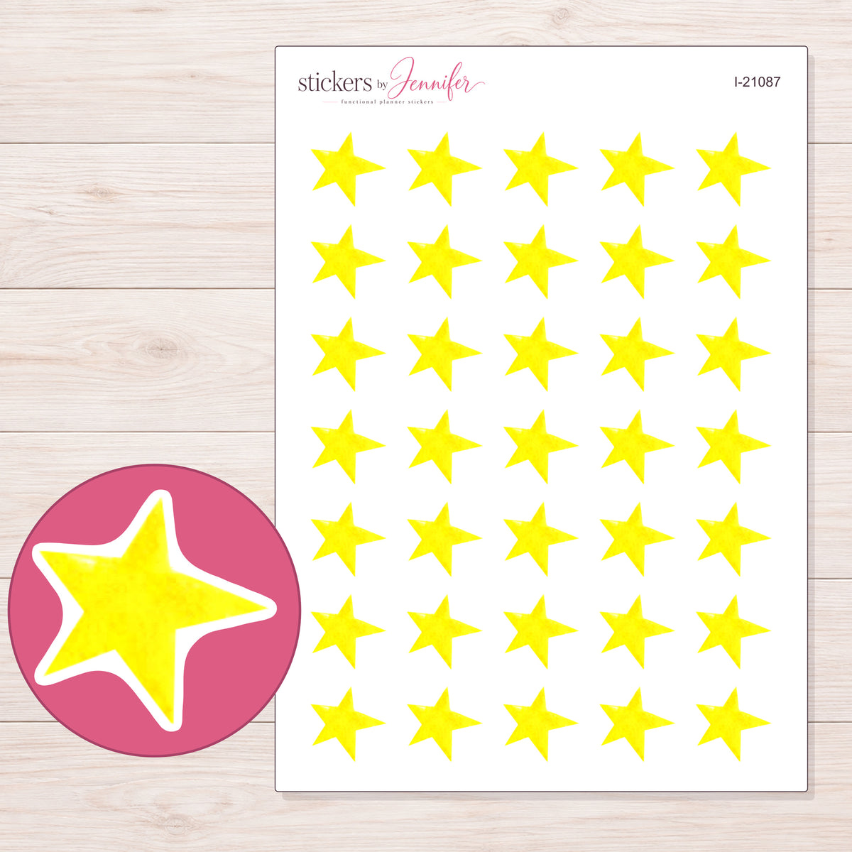 I-21087 planner sticker sheet with enlarged sticker detail