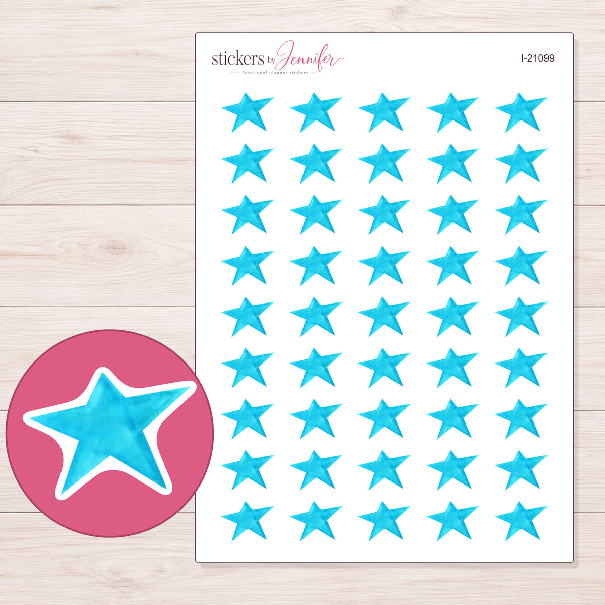 I-21099 planner sticker sheet with enlarged sticker detail