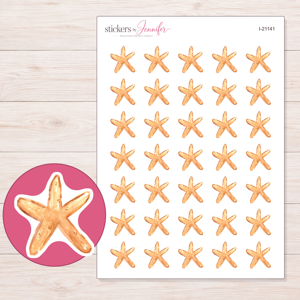 I-21141 planner sticker sheet with enlarged sticker detail