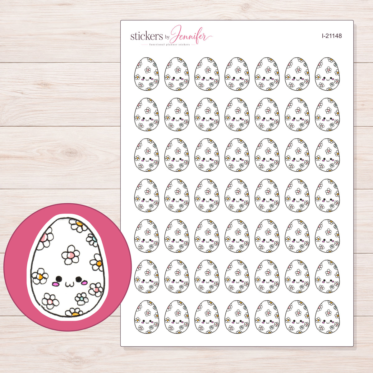 I-21148 planner sticker sheet with enlarged sticker detail