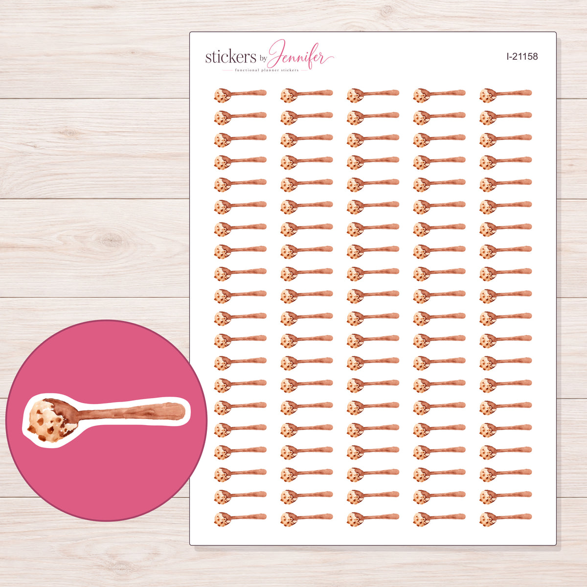 I-21158 planner sticker sheet with enlarged sticker detail