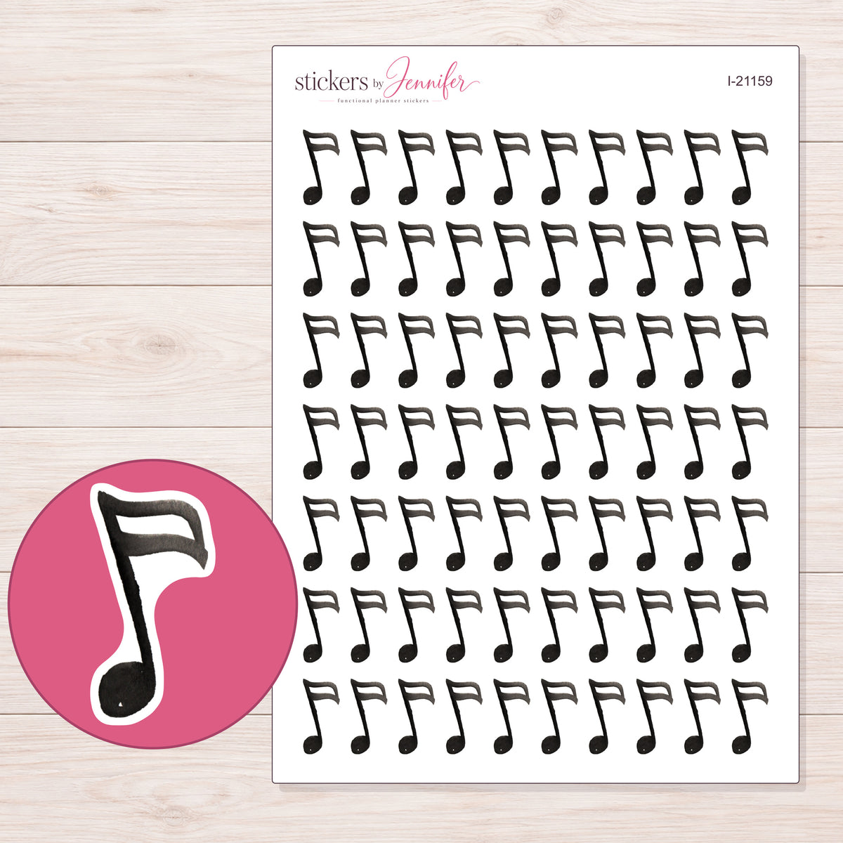 I-21159 planner sticker sheet with enlarged sticker detail