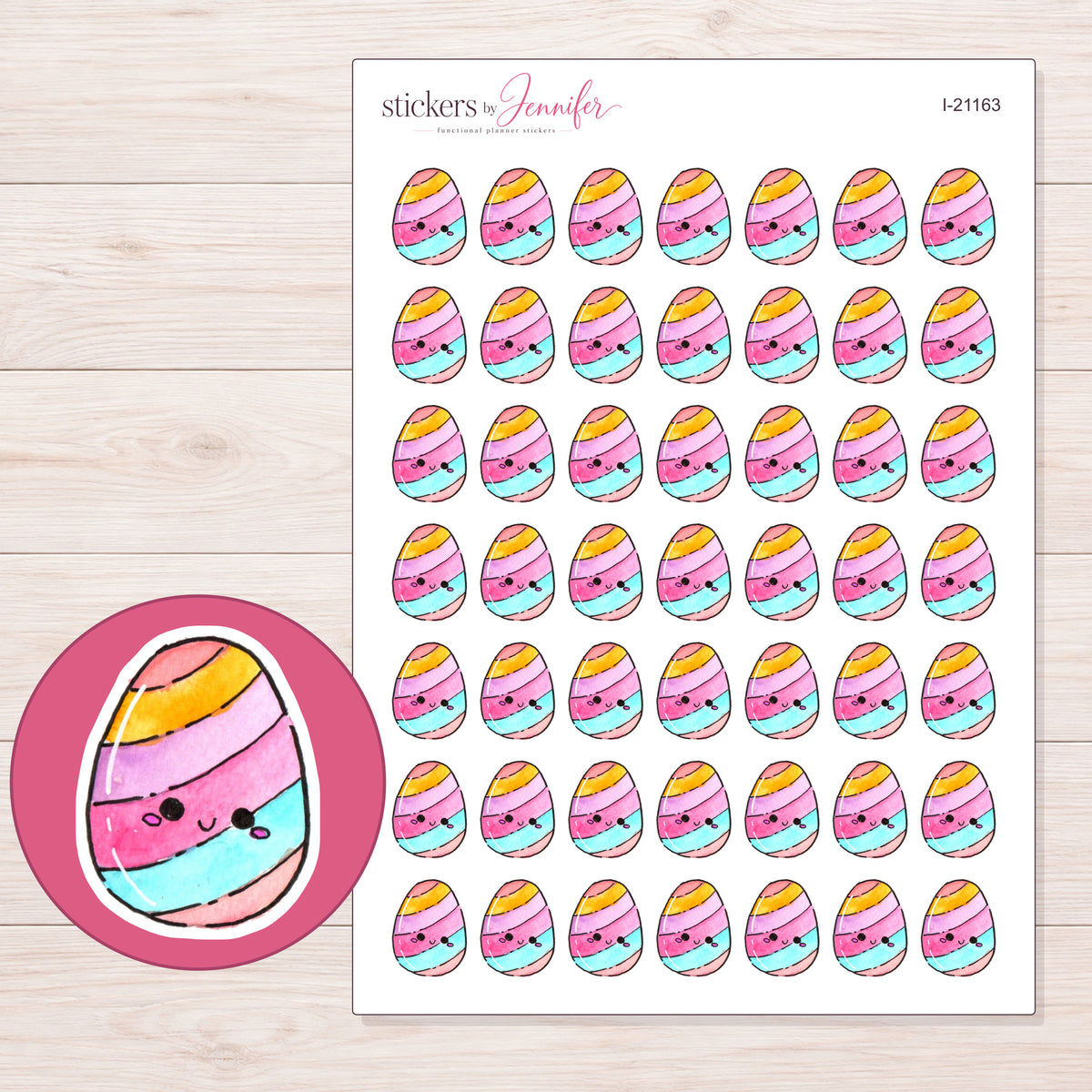 I-21163 planner sticker sheet with enlarged sticker detail
