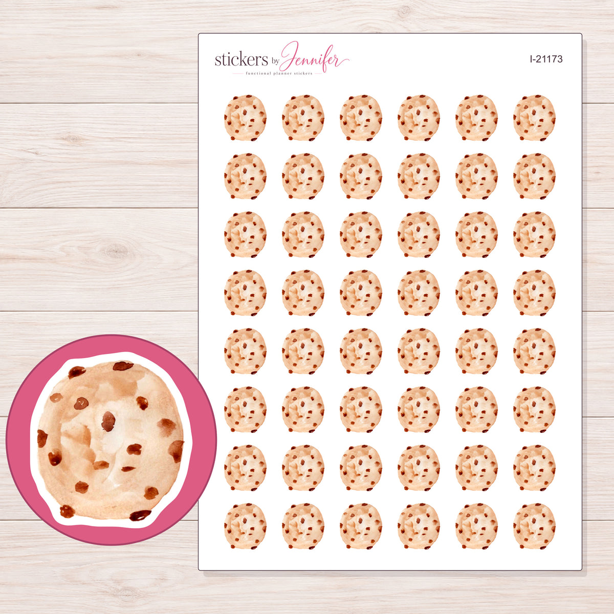 I-21173 planner sticker sheet with enlarged sticker detail