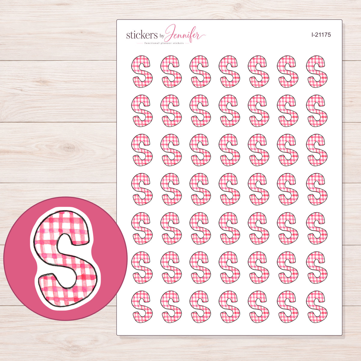 I-21175 planner sticker sheet with enlarged sticker detail