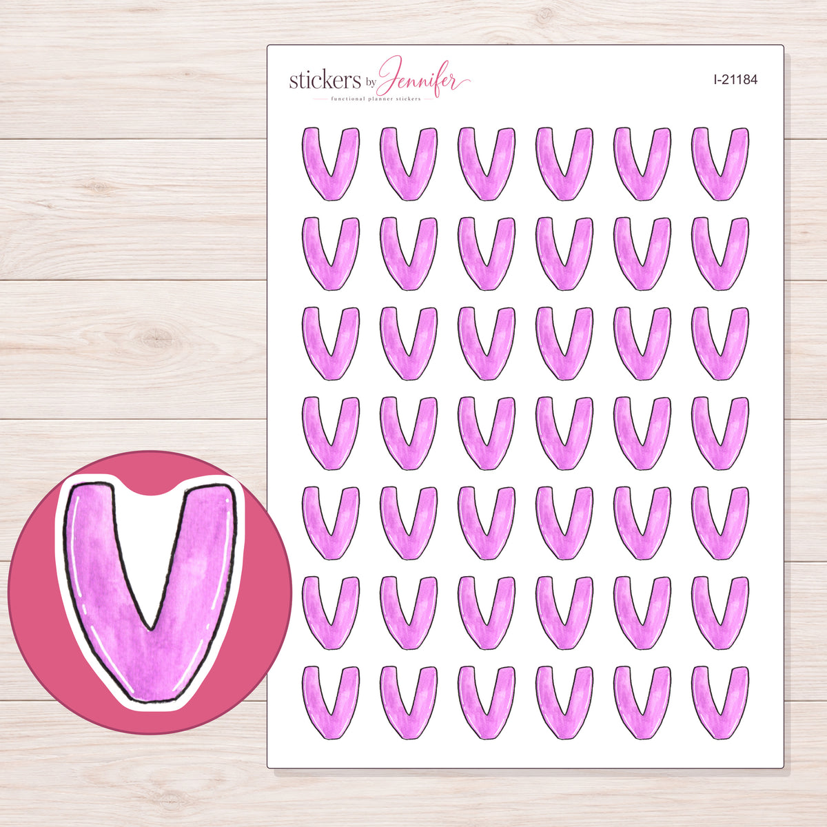 I-21184 planner sticker sheet with enlarged sticker detail
