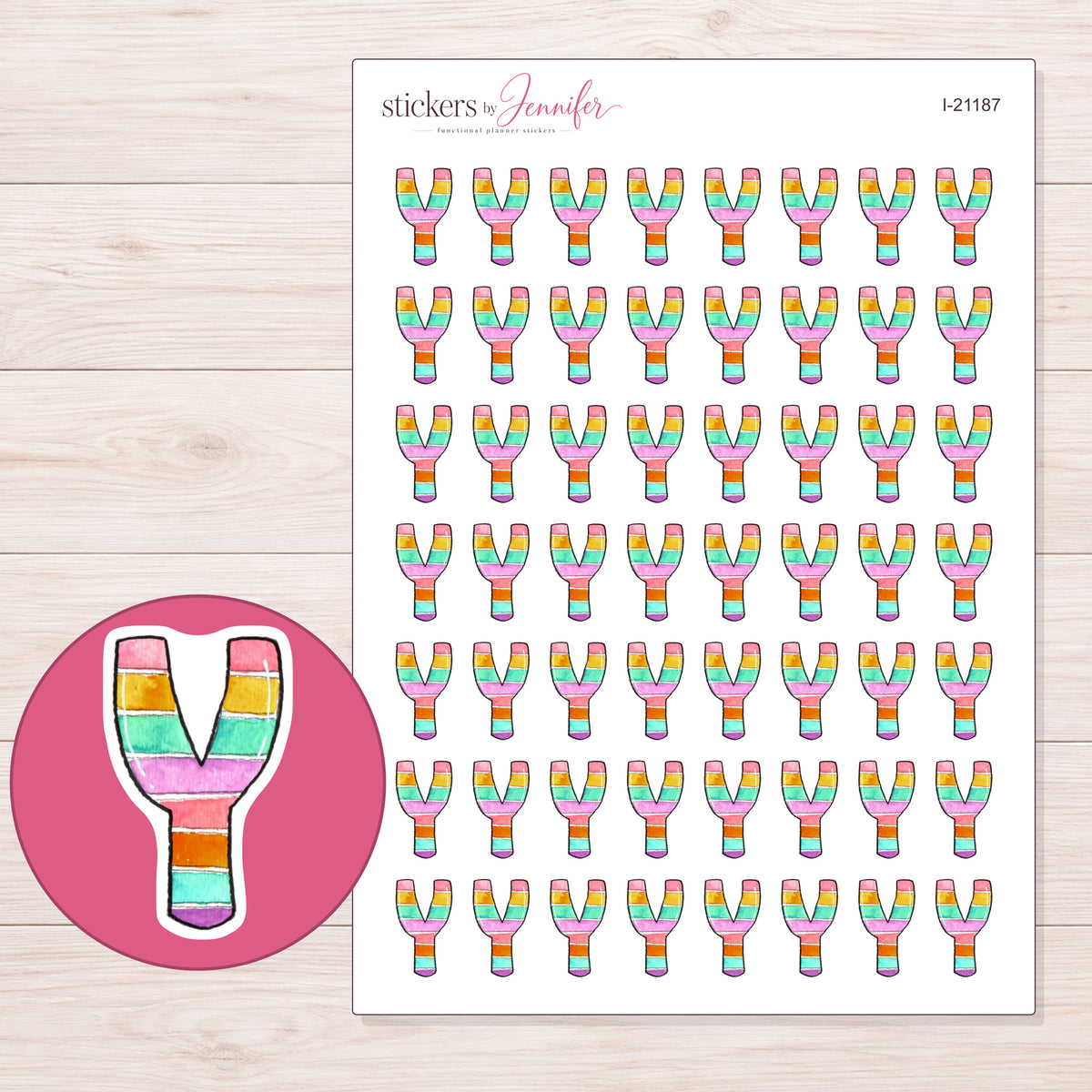 I-21187 planner sticker sheet with enlarged sticker detail