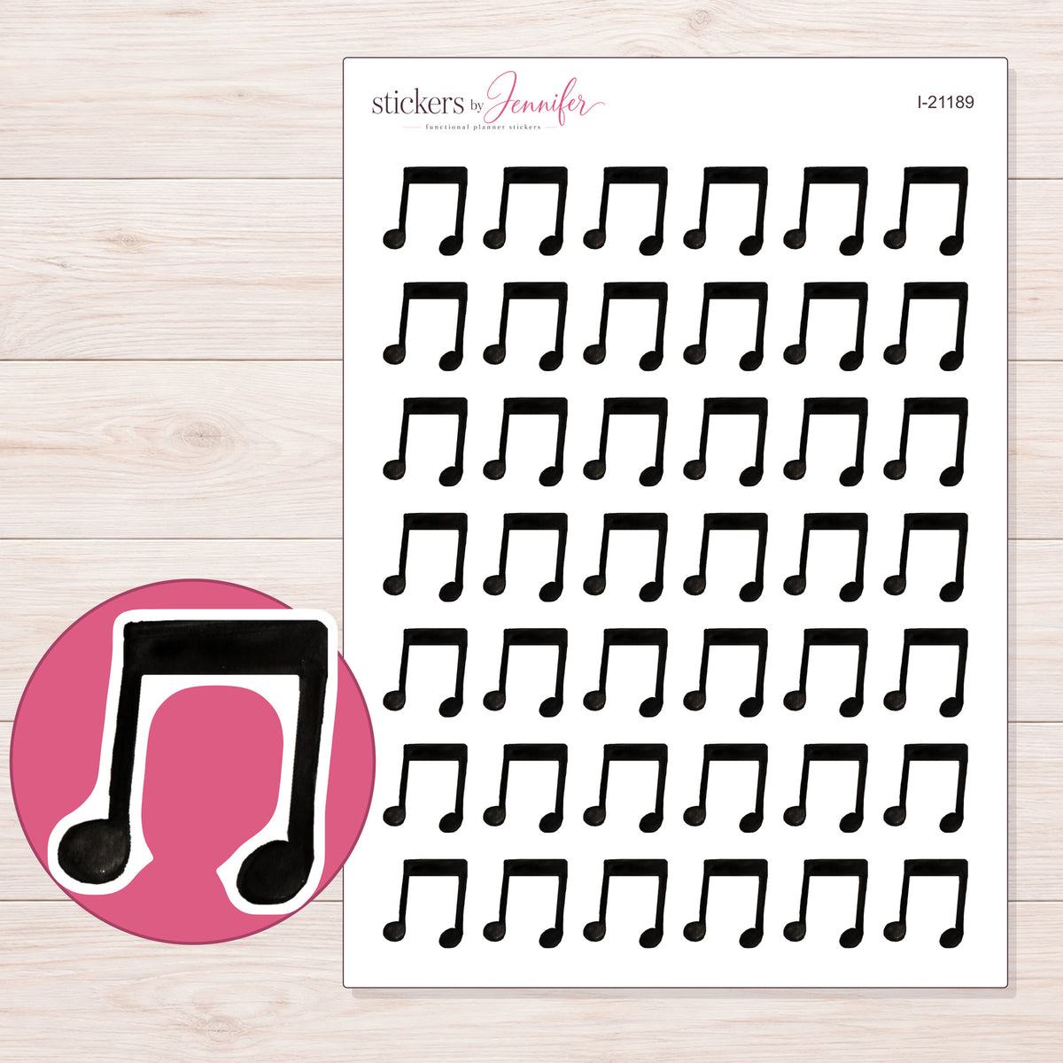 I-21189 planner sticker sheet with enlarged sticker detail