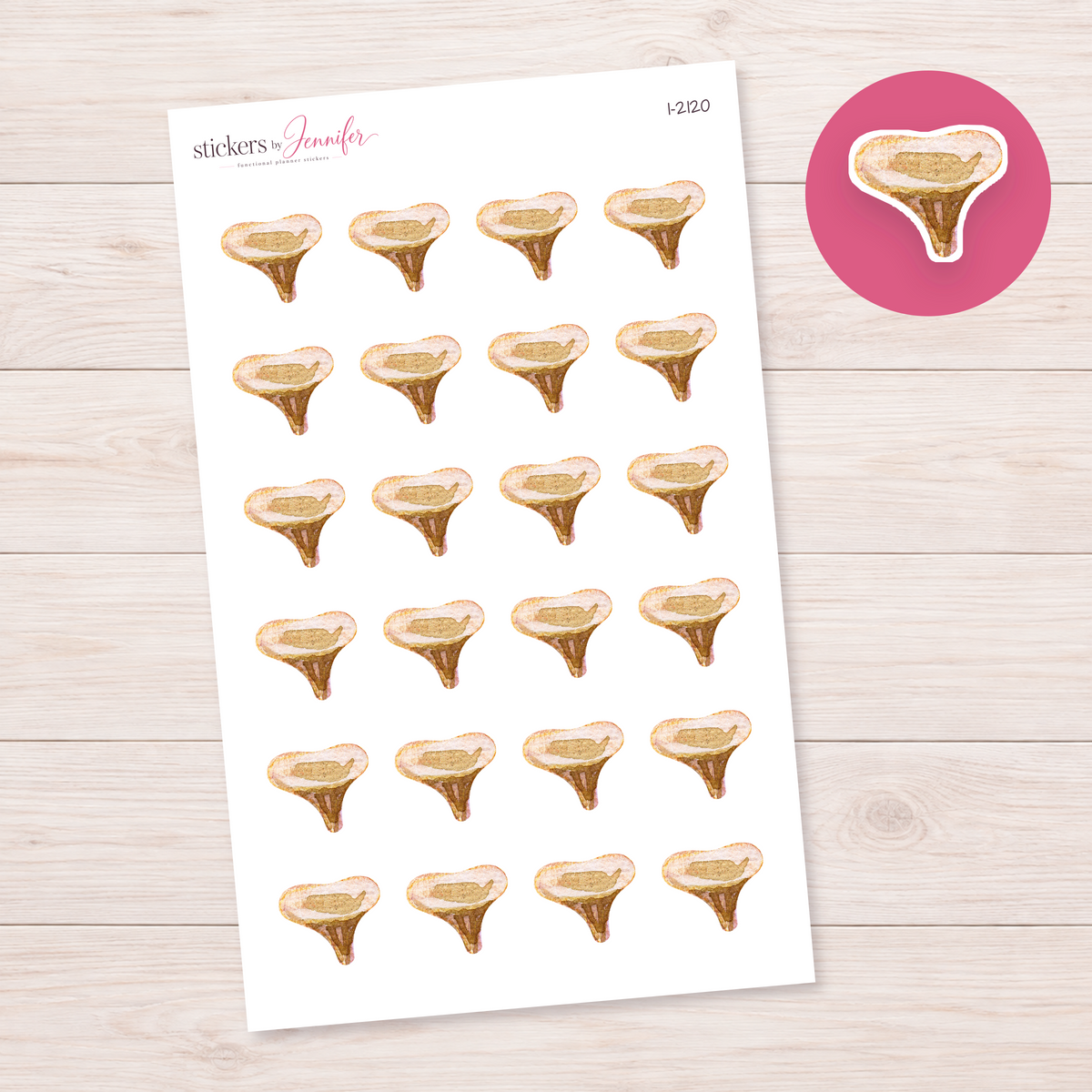 Watercolor Tan Funnel Mushroom Planner Stickers | I-2120