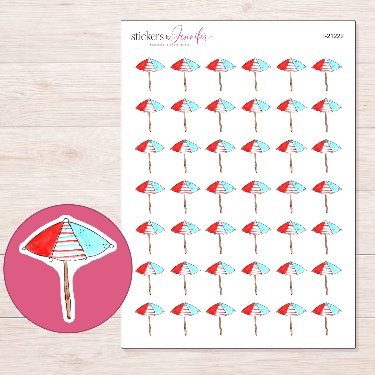I-21222 planner sticker sheet with enlarged sticker detail