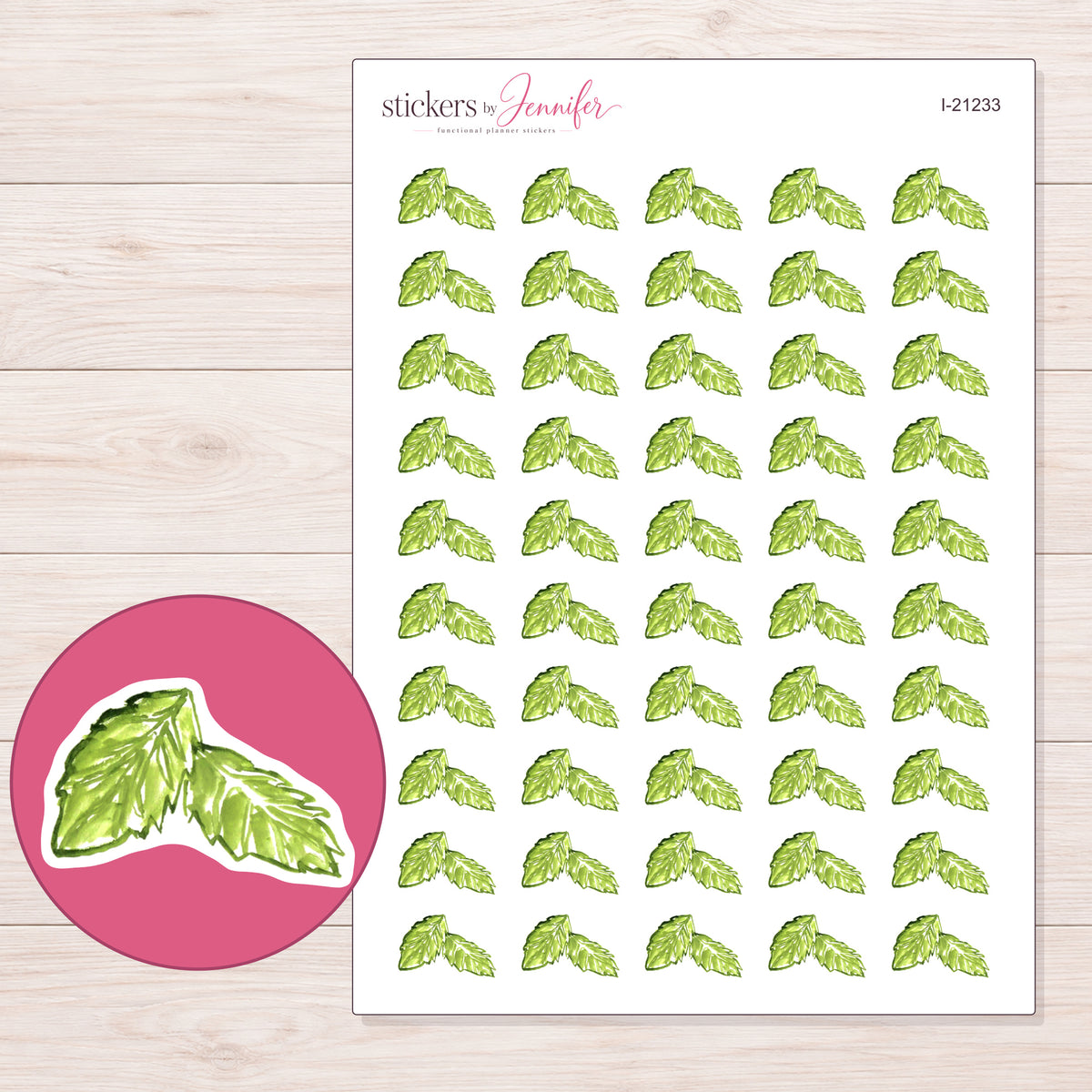 I-21233 planner sticker sheet with enlarged sticker detail