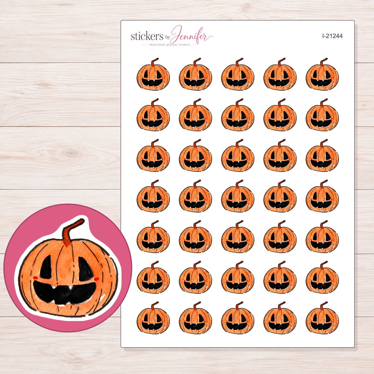 I-21244 planner sticker sheet with enlarged sticker detail
