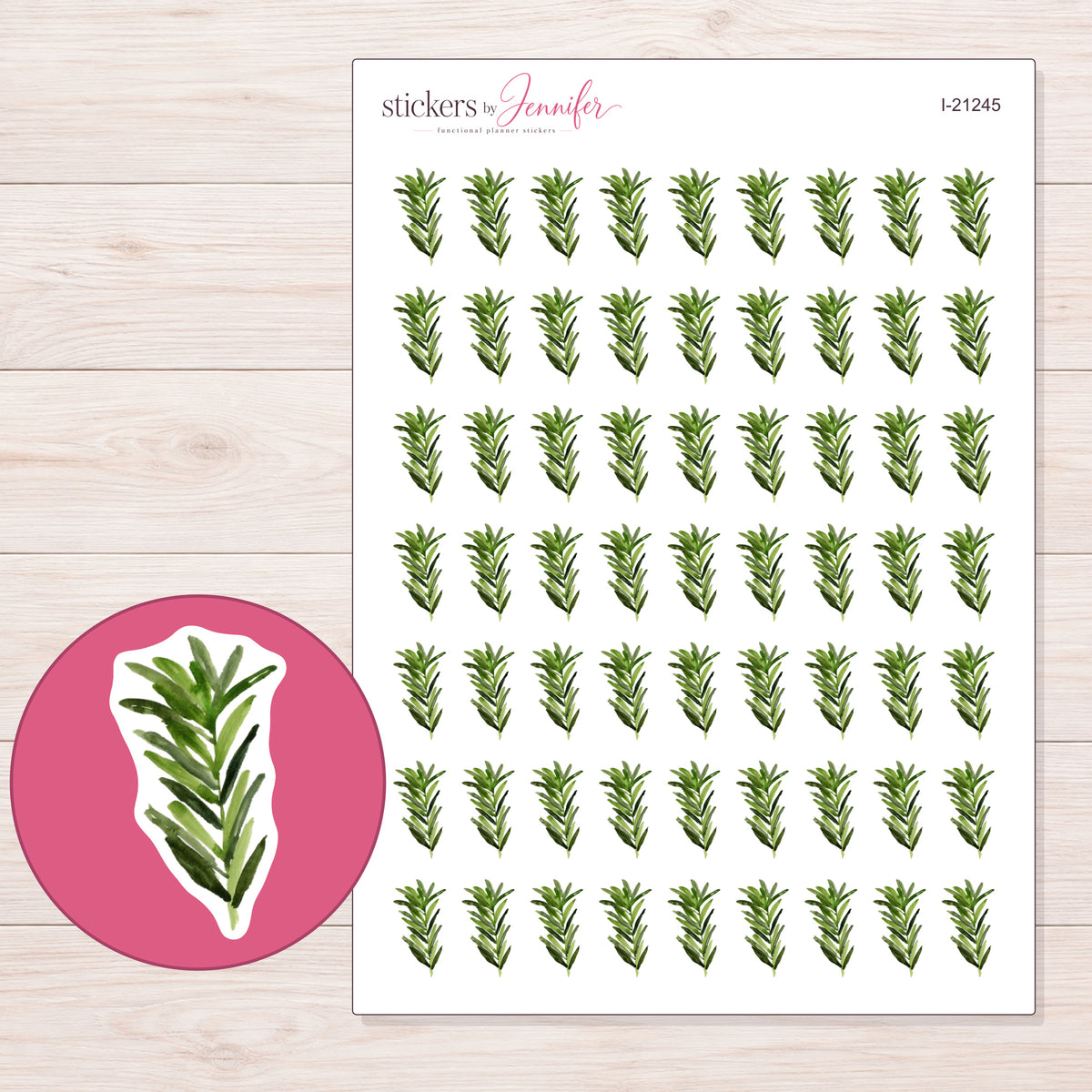I-21245 planner sticker sheet with enlarged sticker detail