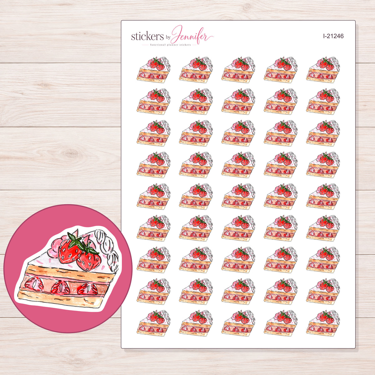 I-21246 planner sticker sheet with enlarged sticker detail