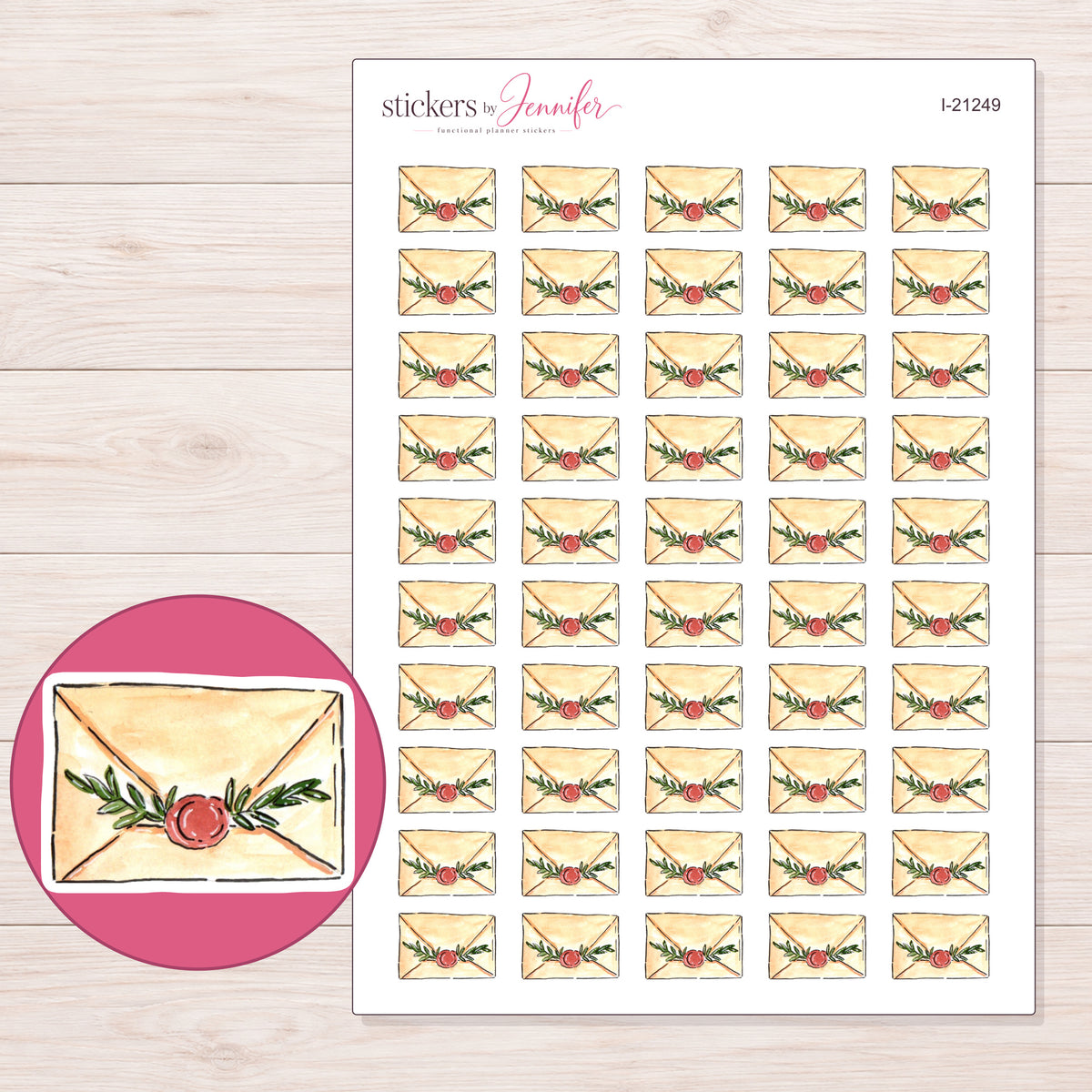 I-21249 planner sticker sheet with enlarged sticker detail