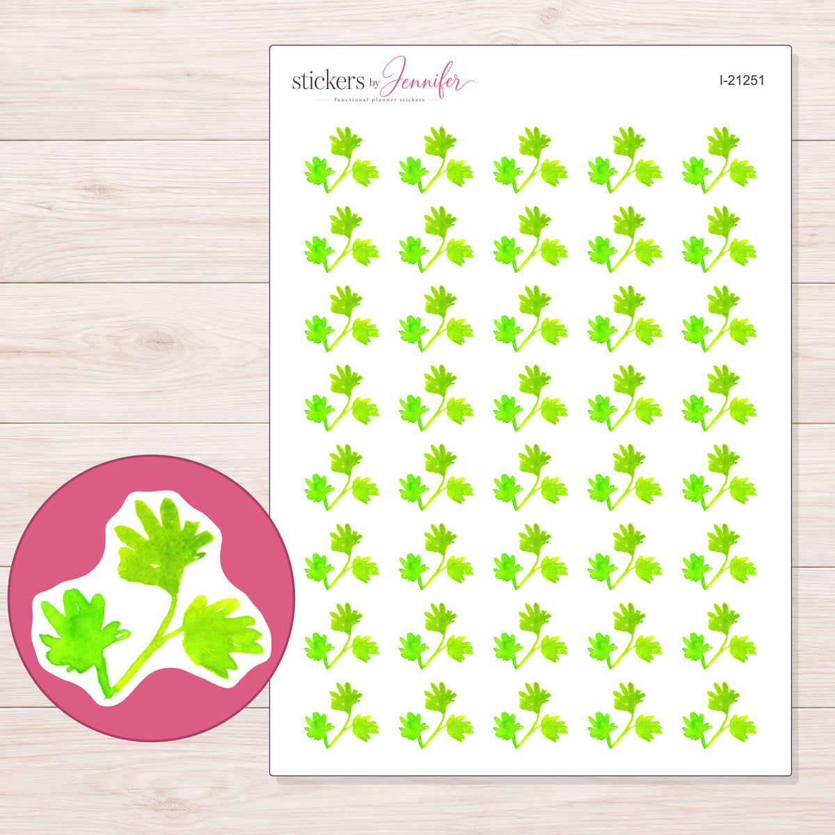 I-21251 planner sticker sheet with enlarged sticker detail