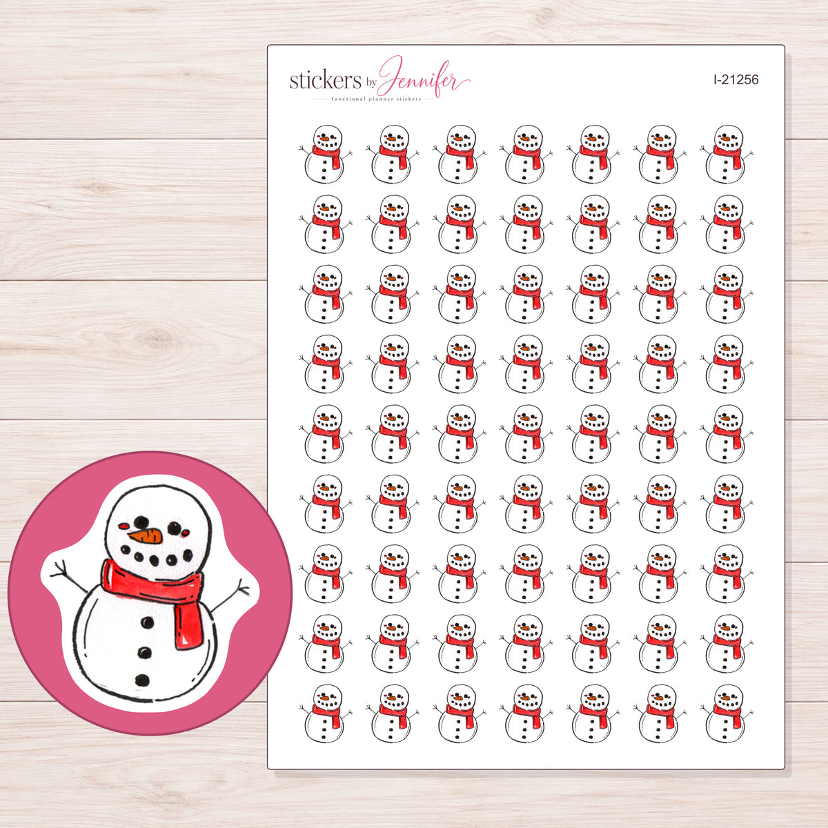 I-21256 planner sticker sheet with enlarged sticker detail