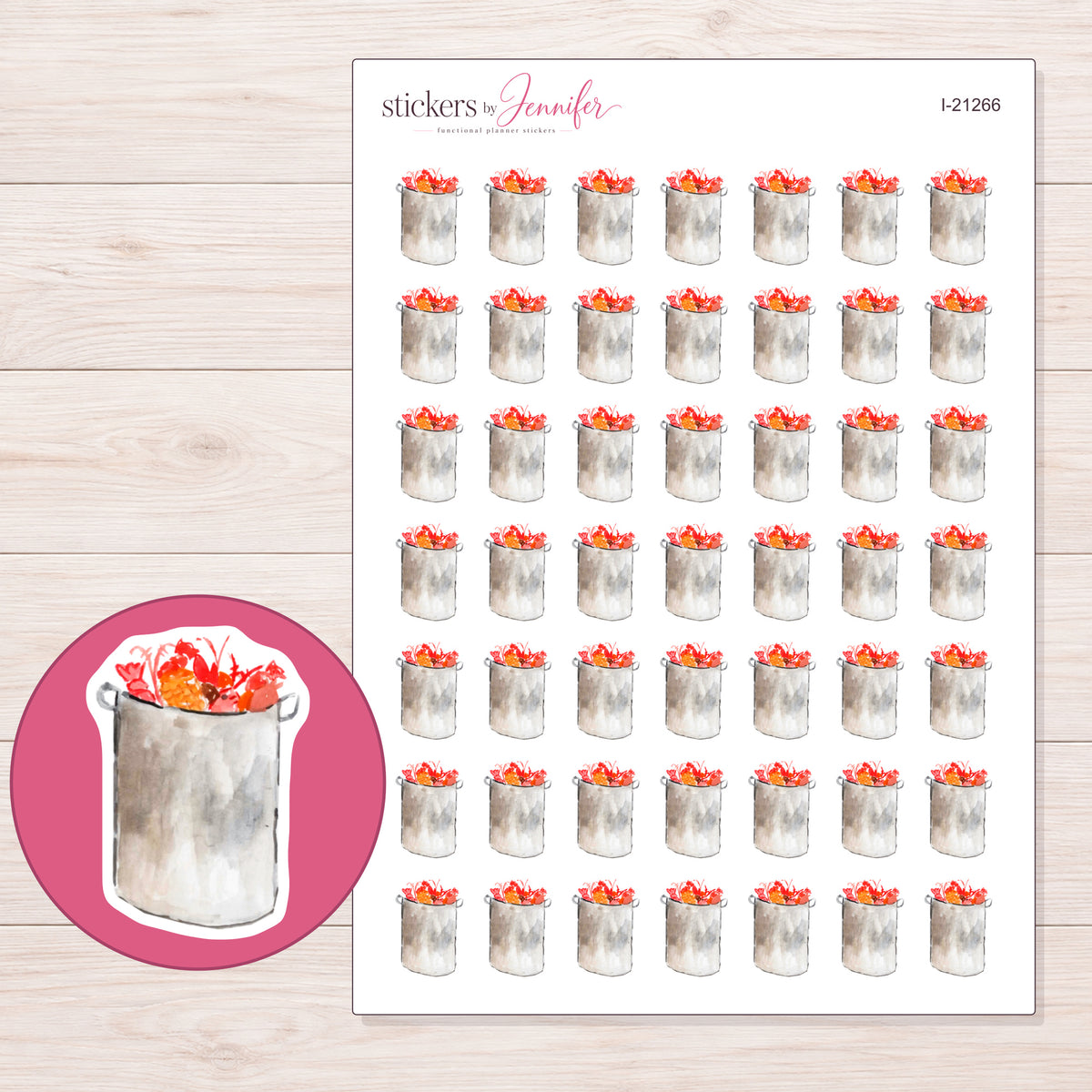 I-21266 planner sticker sheet with enlarged sticker detail